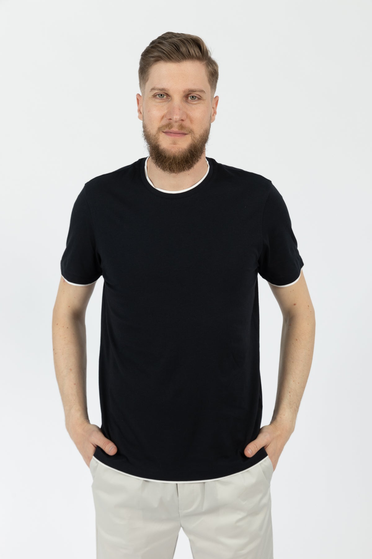 TRICOU REGULAR FIT D'S DAMAT  - Bleumarin