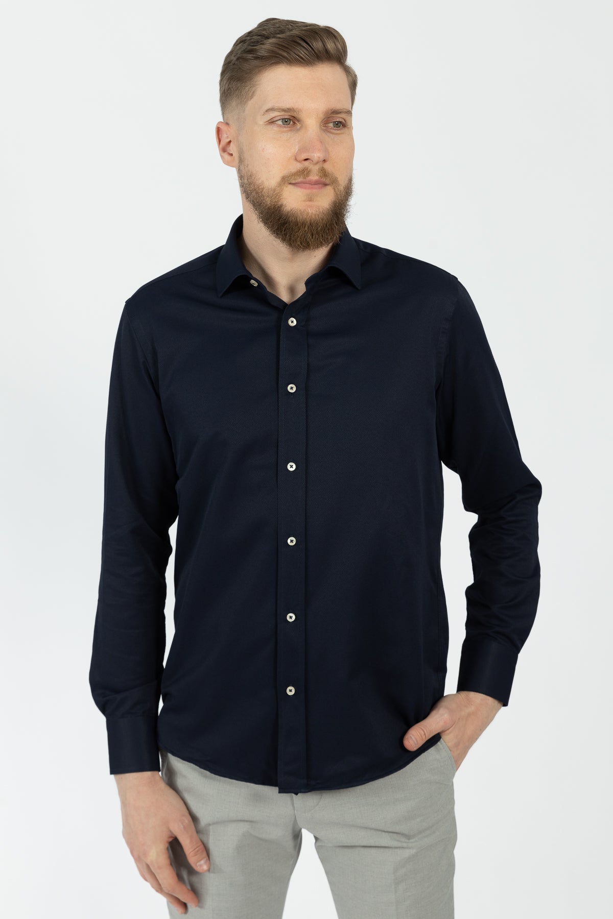 CAMASA REGULAR FIT D'S DAMAT  - Bleumarin
