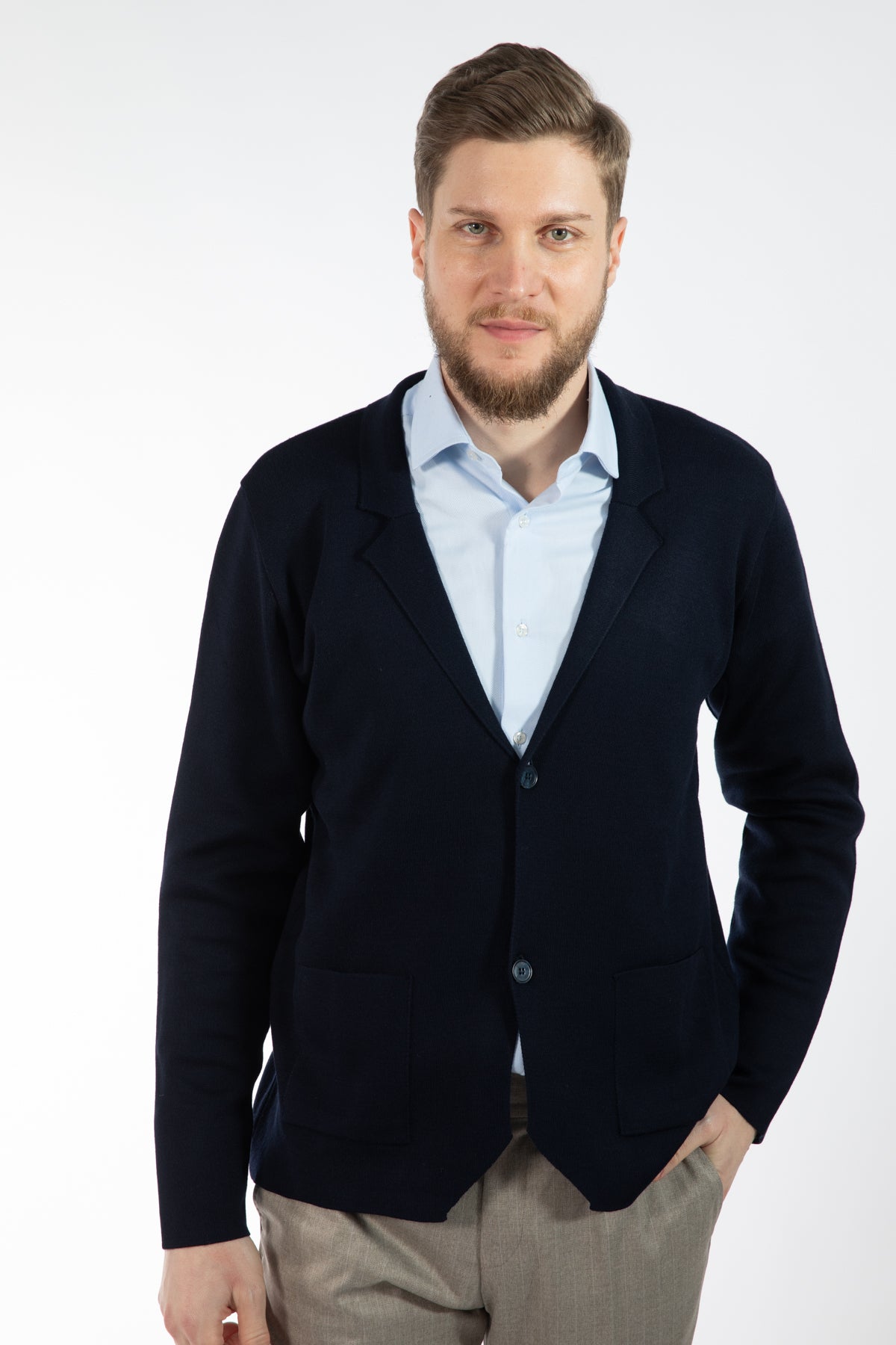 PULOVER REGULAR FIT D'S DAMAT  - Bleumarin