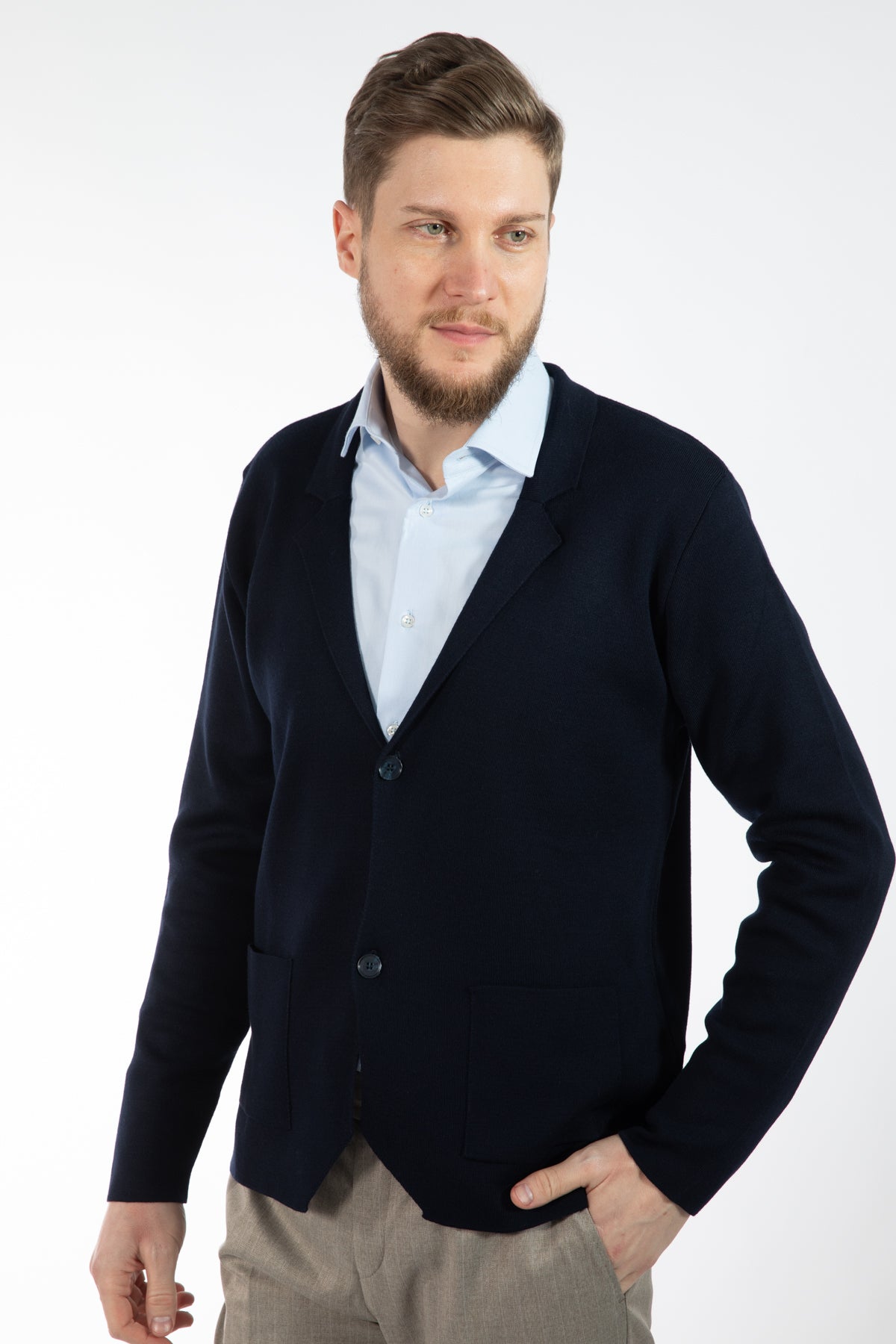 PULOVER REGULAR FIT D'S DAMAT  - Bleumarin