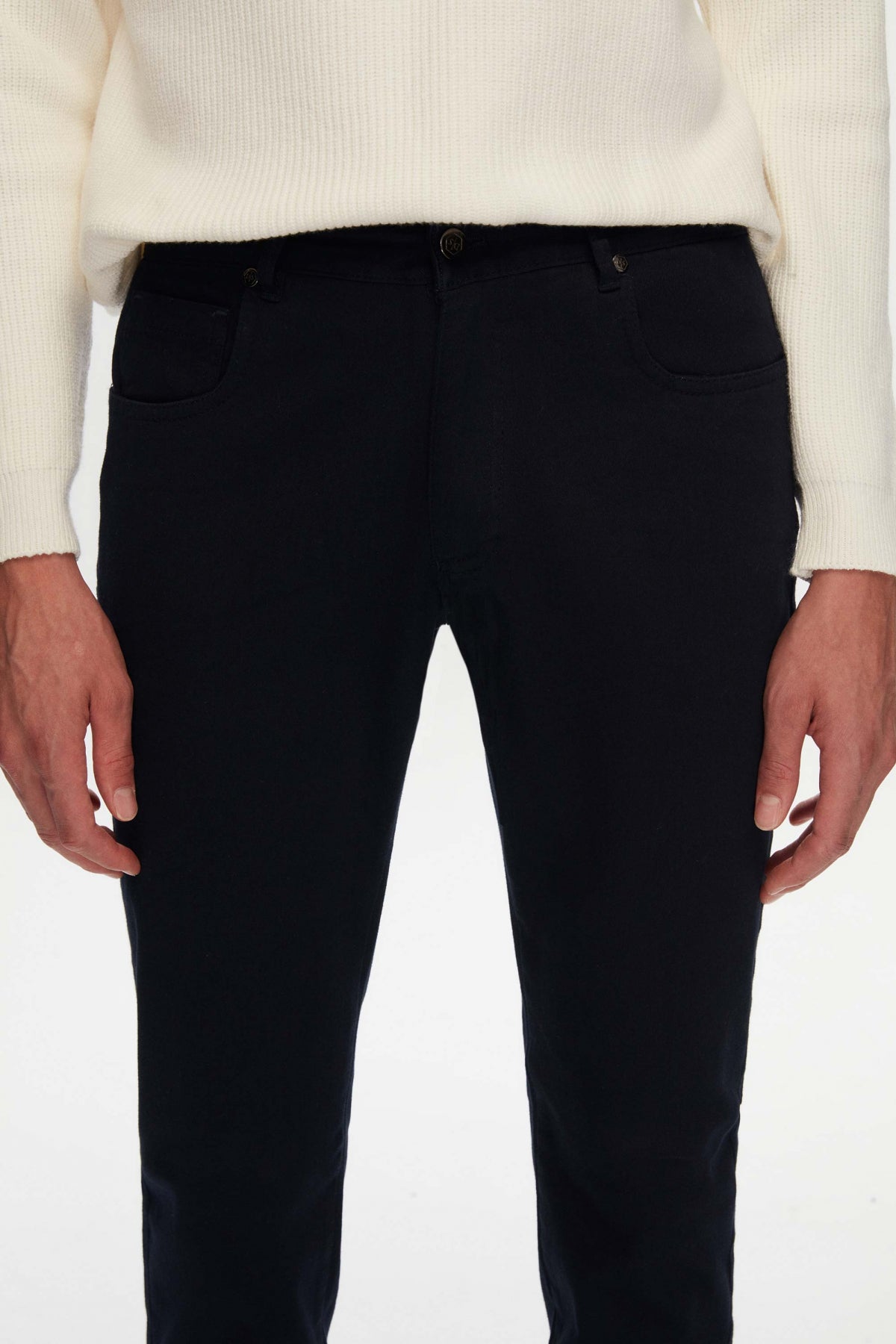 PANTALONI CASUAL SLIM FIT D'S DAMAT  - Bleumarin