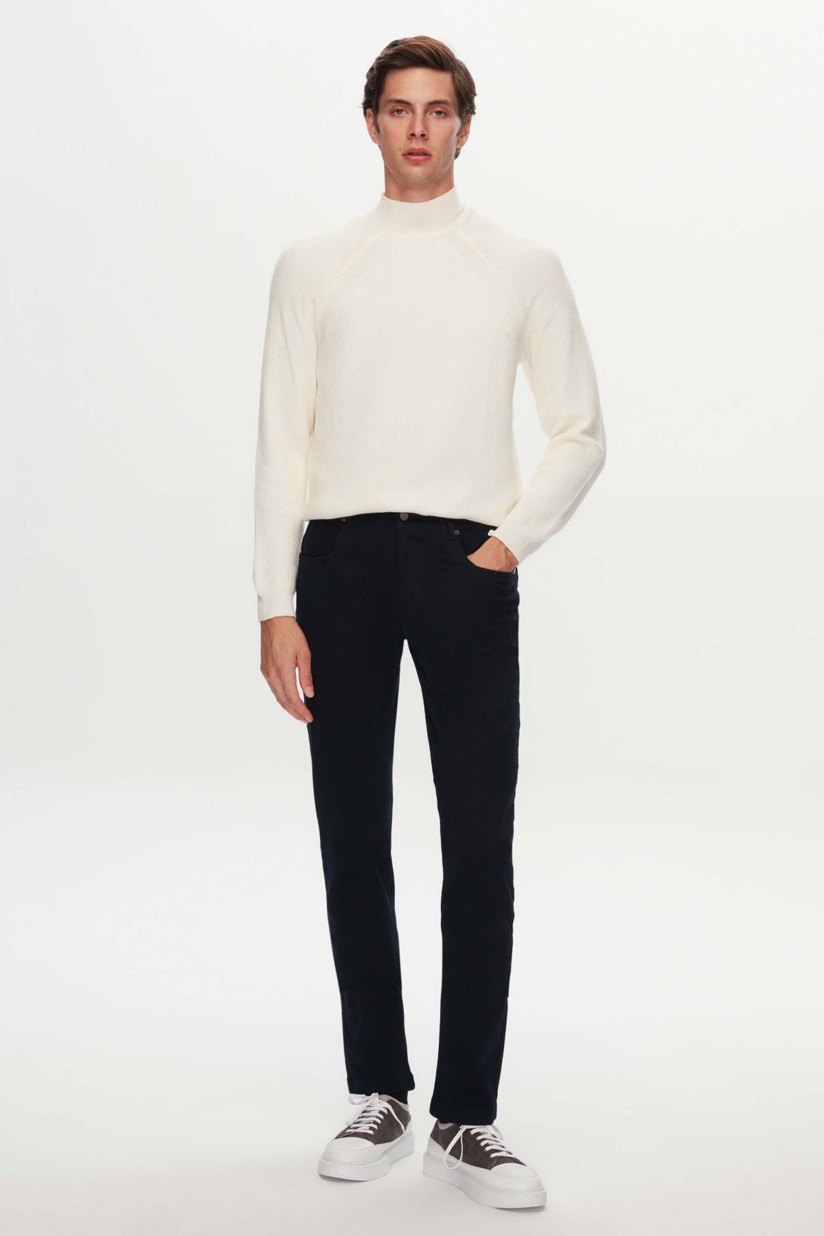 PANTALONI CASUAL SLIM FIT D'S DAMAT  - Bleumarin