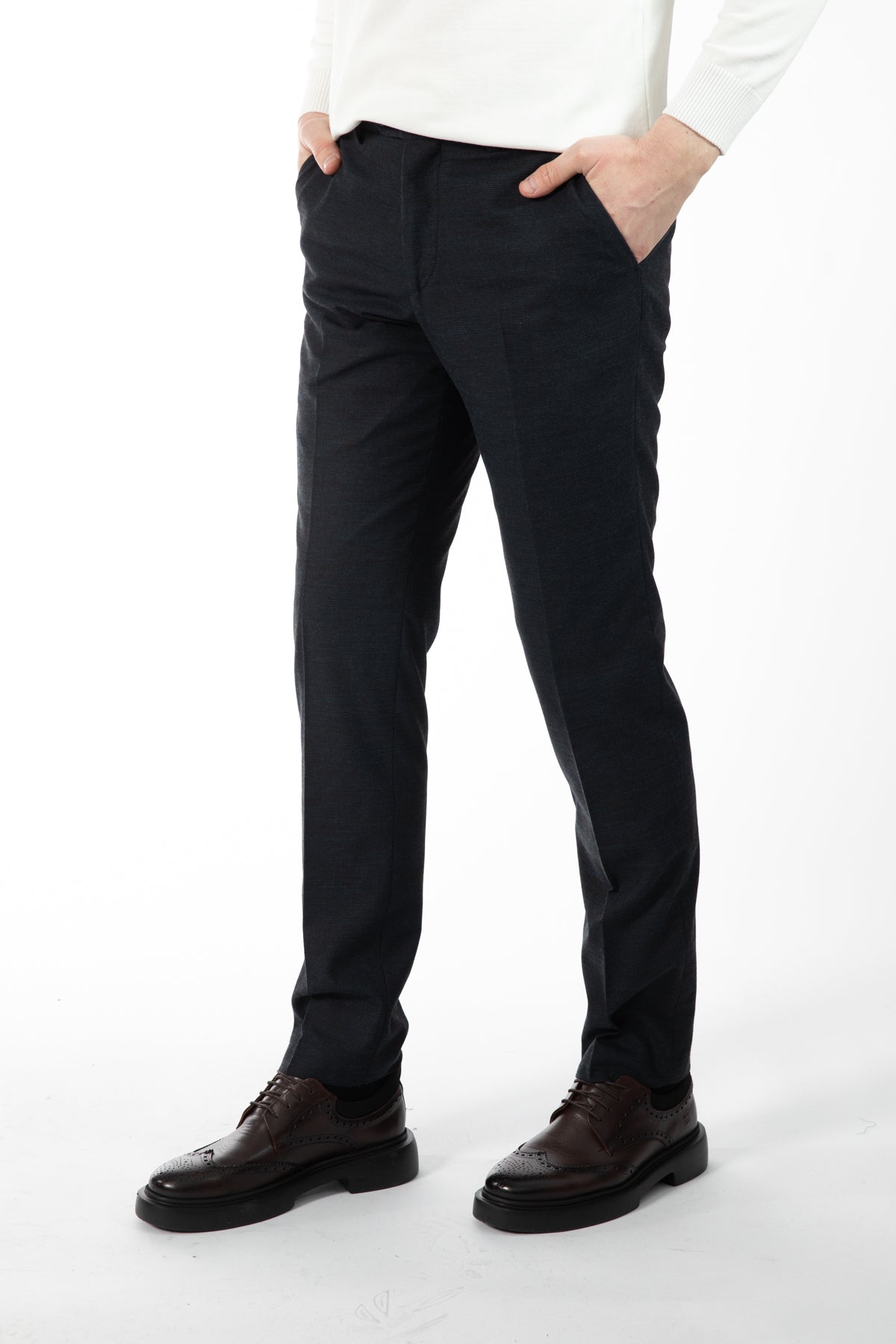 PANTALONI SLIM FIT D'S DAMAT  - Bleumarin