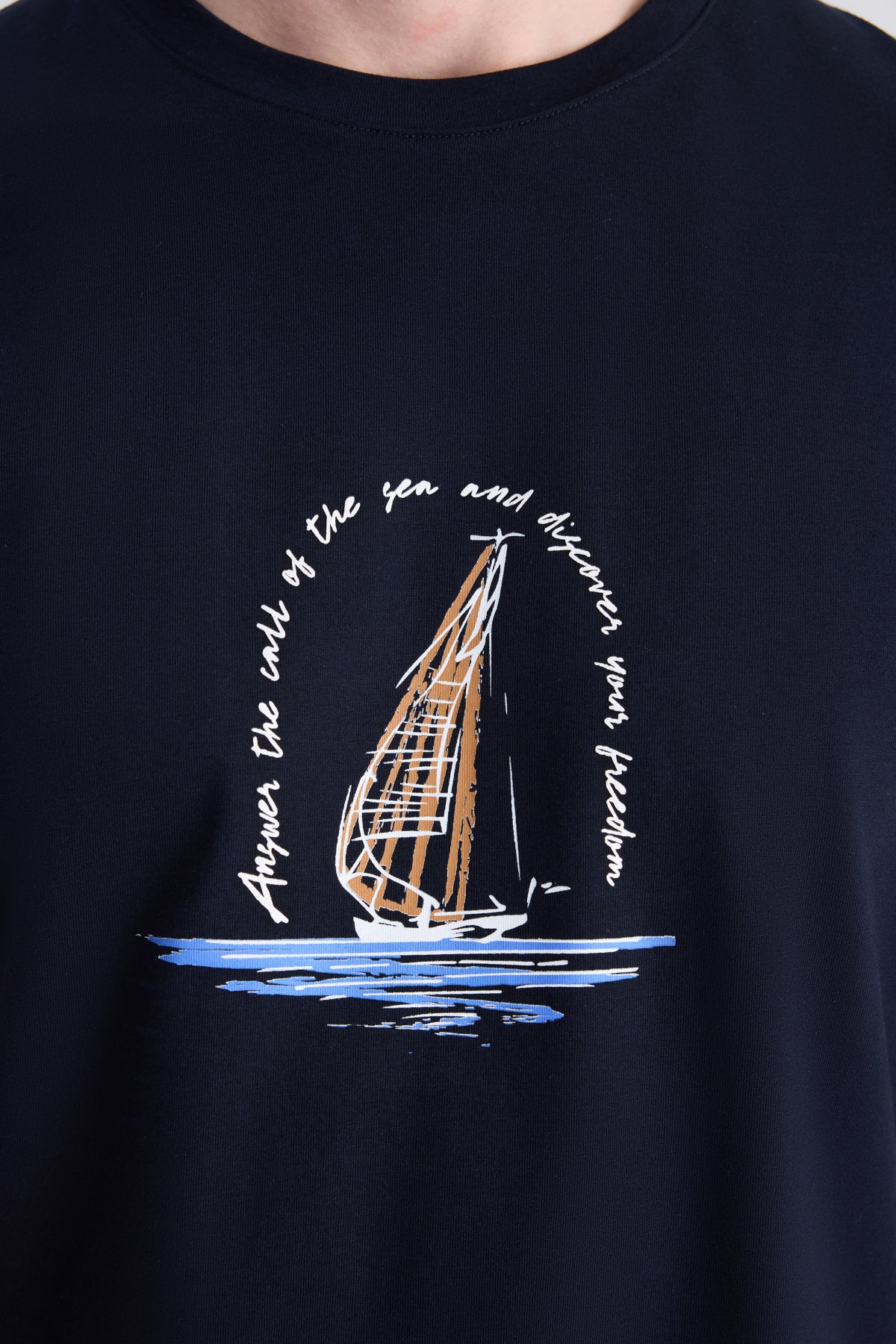 TRICOU REGULAR FIT D'S DAMAT  - Bleumarin