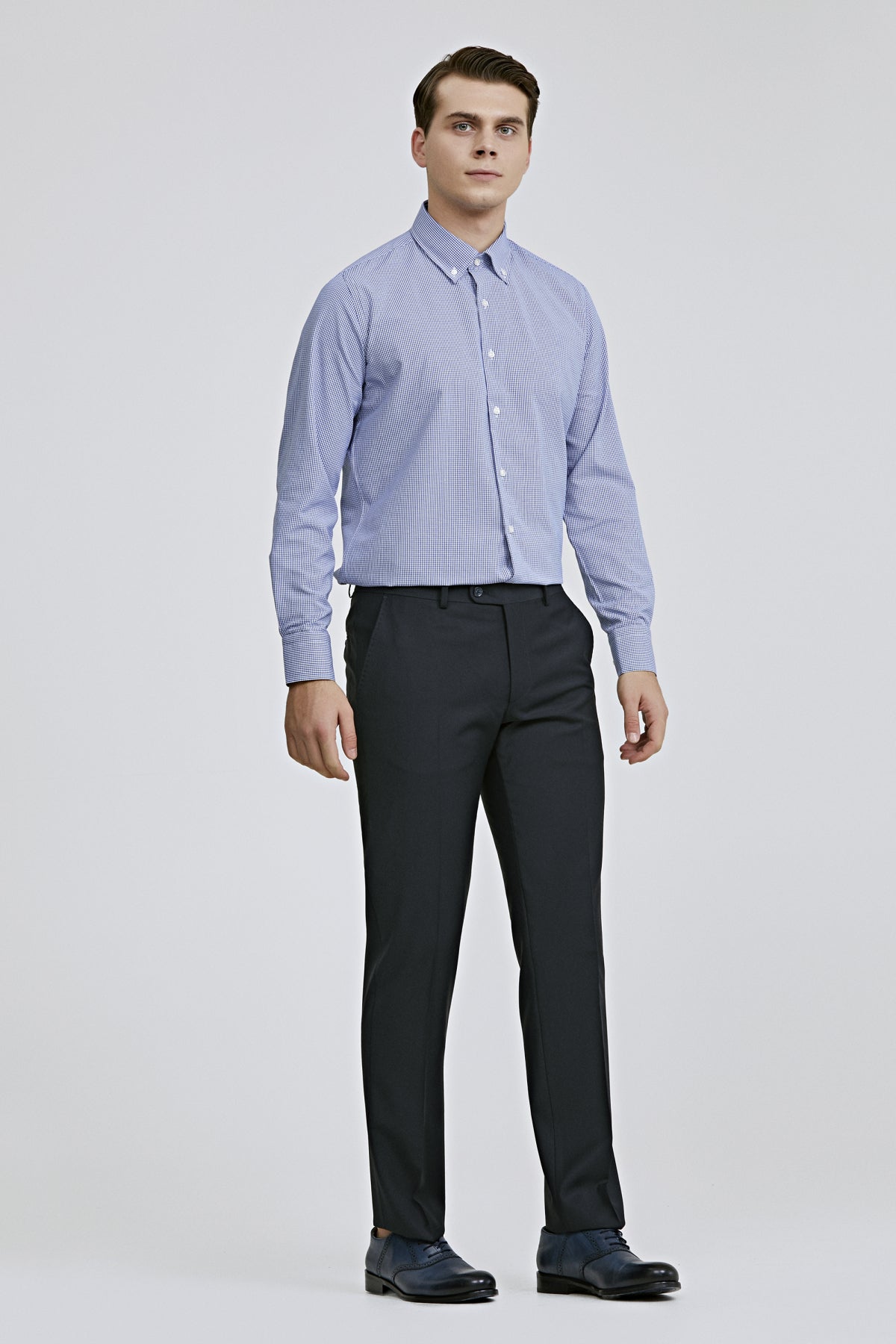PANTALONI D'S DAMAT REGULAR FIT  - Bleumarin