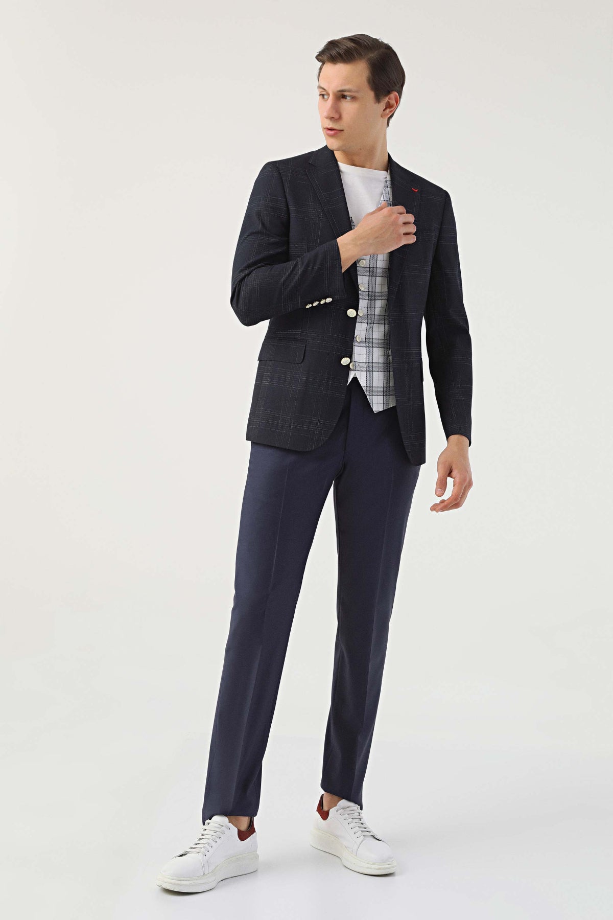 COSTUM CU VESTA SLIM FIT D'S DAMAT  - Bleumarin