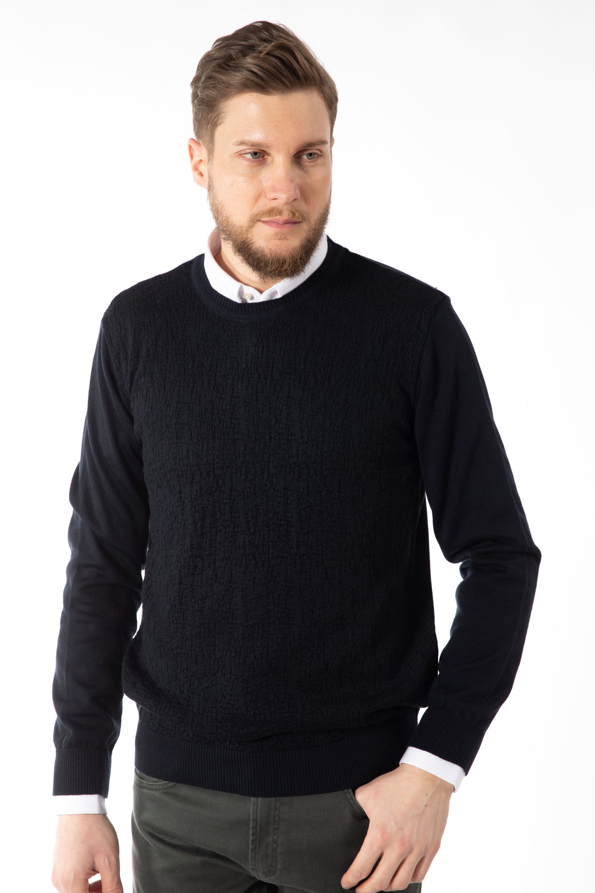PULOVER REGULAR FIT D'S DAMAT  - Bleumarin