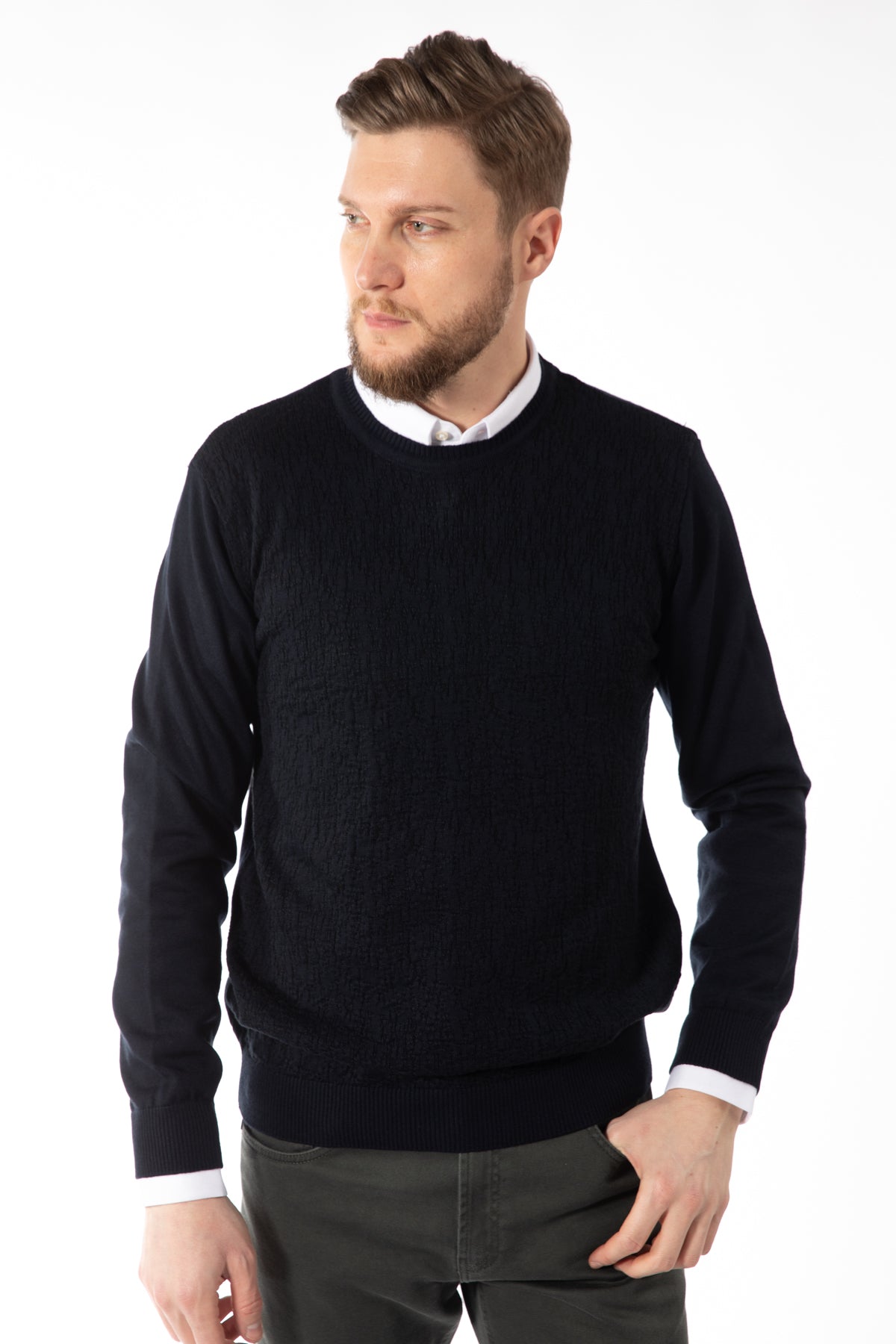 PULOVER REGULAR FIT D'S DAMAT  - Bleumarin
