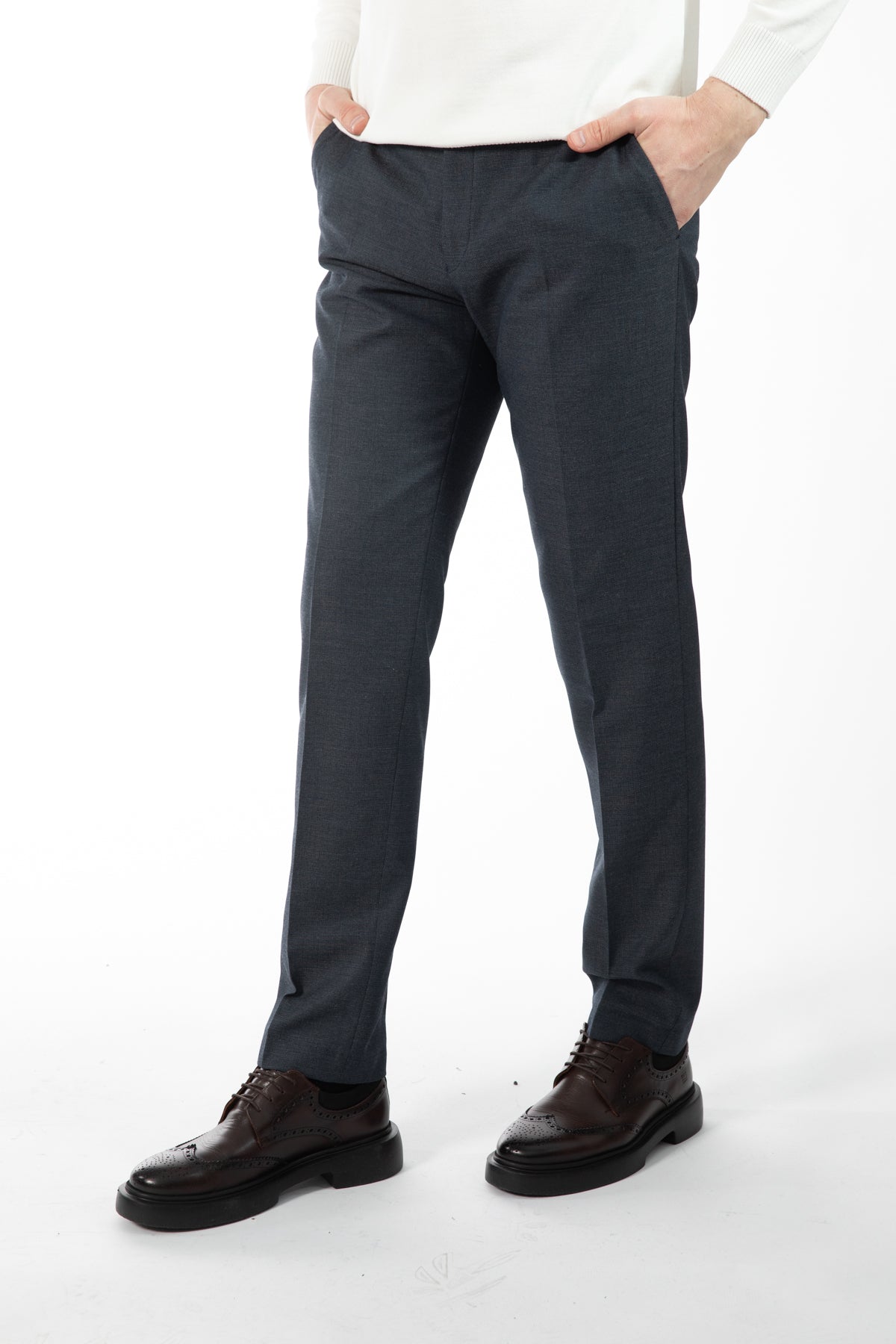PANTALONI SLIM FIT D'S DAMAT  - Bleumarin