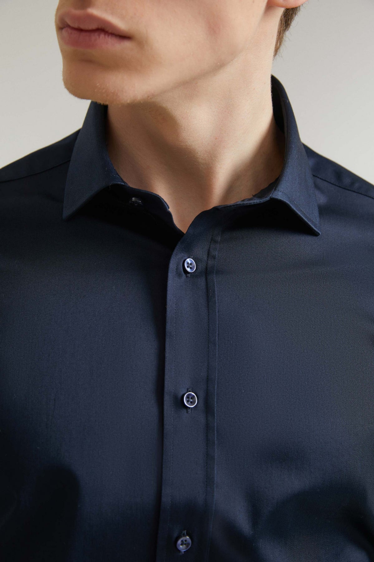 CAMASA CU BUTONI D'S DAMAT REGULAR FIT  - Bleumarin
