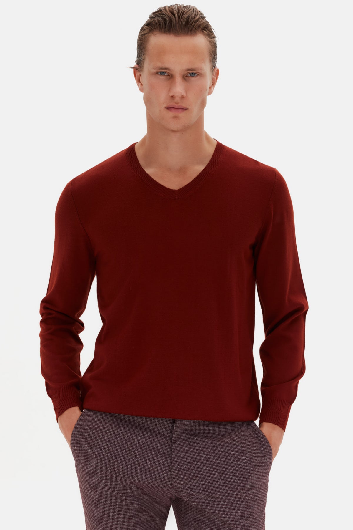 PULOVER REGULAR FIT D'S DAMAT  - Cărămiziu