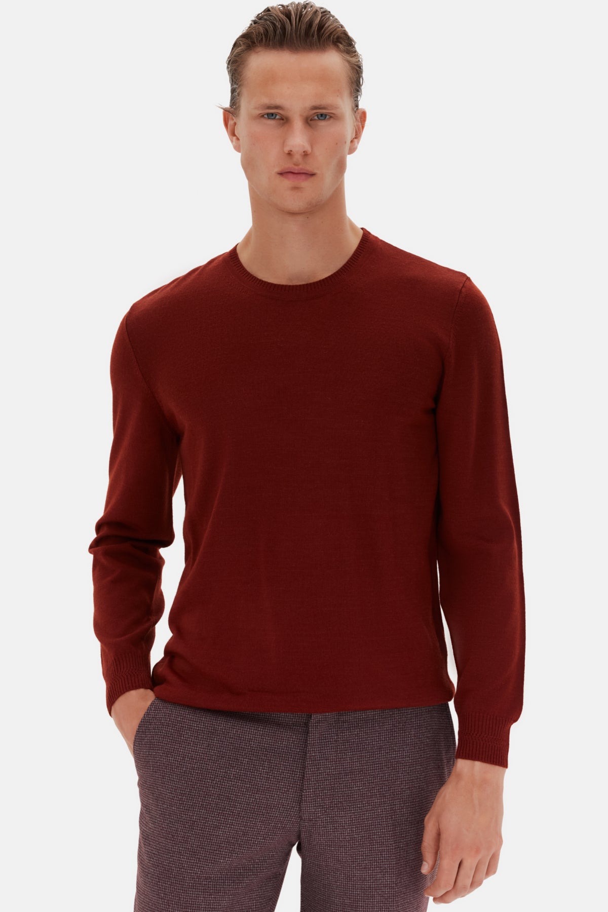 PULOVER REGULAR FIT D'S DAMAT  - Cărămiziu