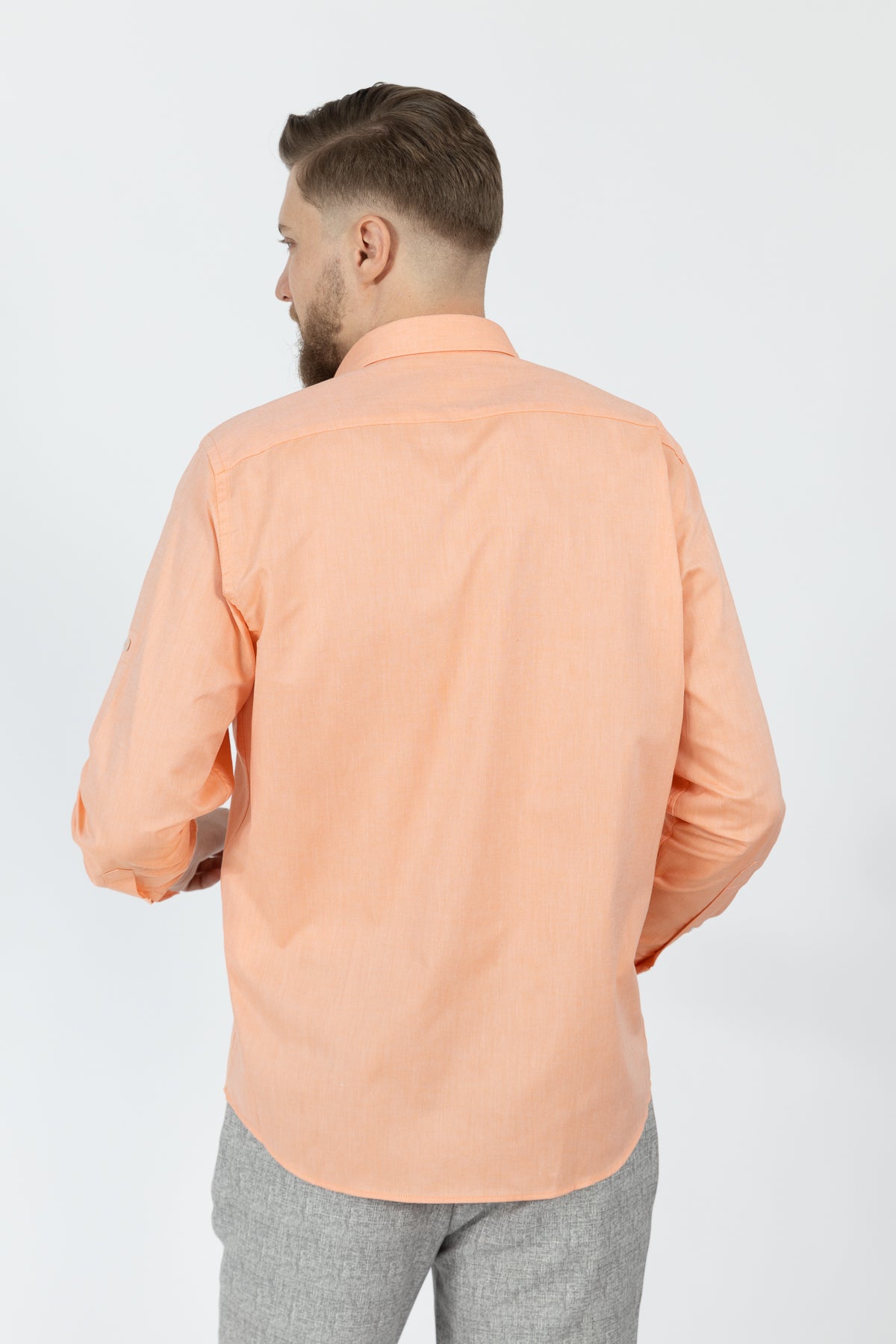 CAMASA CASUAL SLIM FIT D'S DAMAT  - Portocaliu