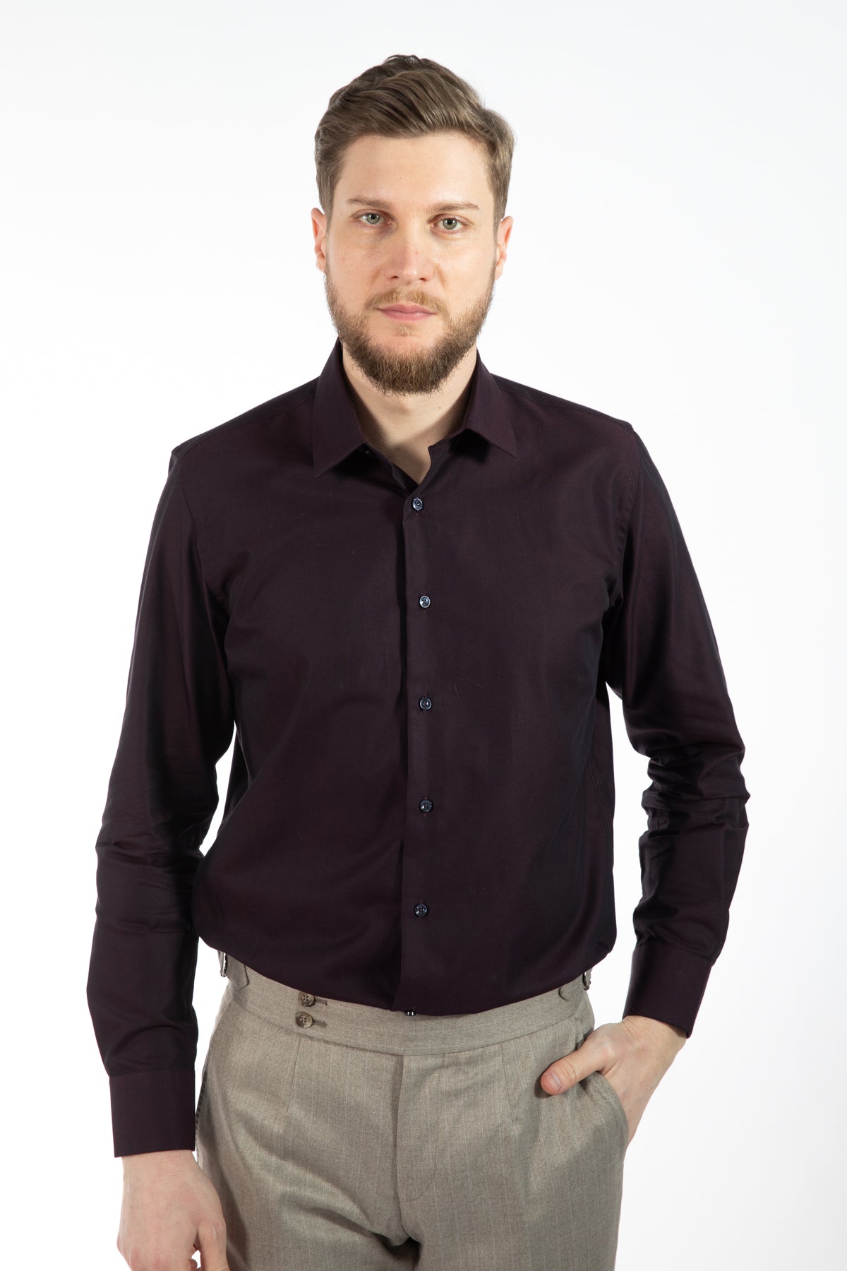 CAMASA SLIM FIT  D'S DAMAT  - Prună
