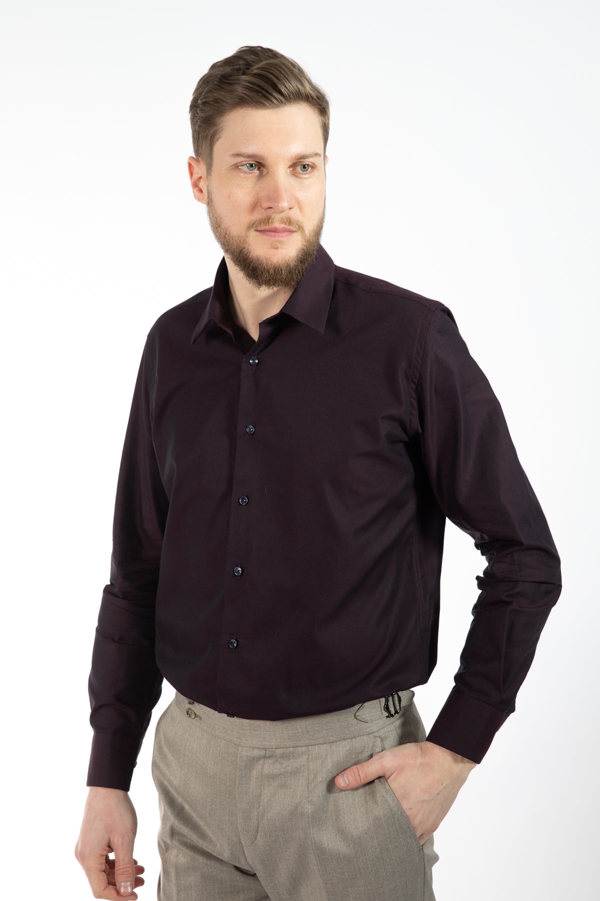 CAMASA SLIM FIT  D'S DAMAT  - Prună