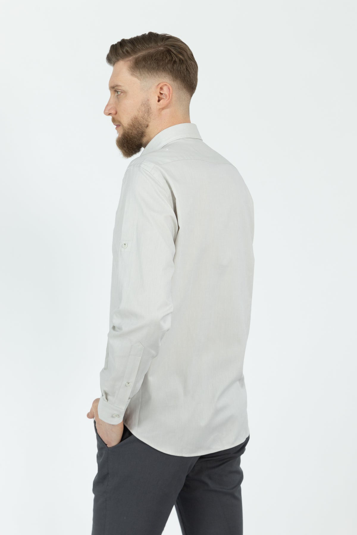 CAMASA CASUAL SLIM FIT D'S DAMAT  - Piatră