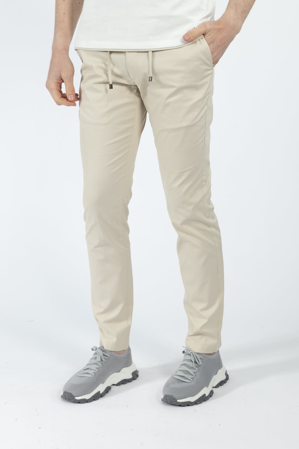 PANTALONI CASUAL SLIM FIT D'S DAMAT  - Piatră