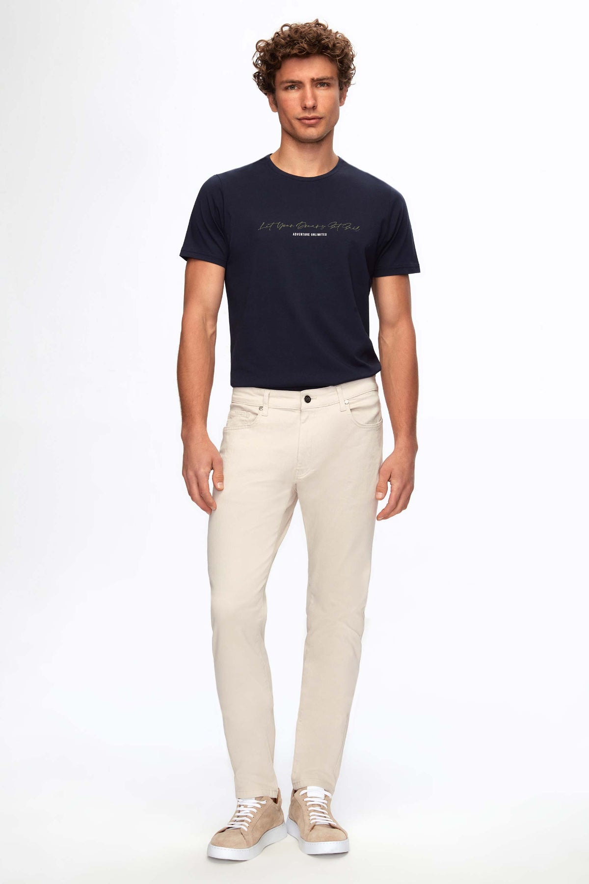 PANTALONI SLIM FIT D'S DAMAT  - Piatră