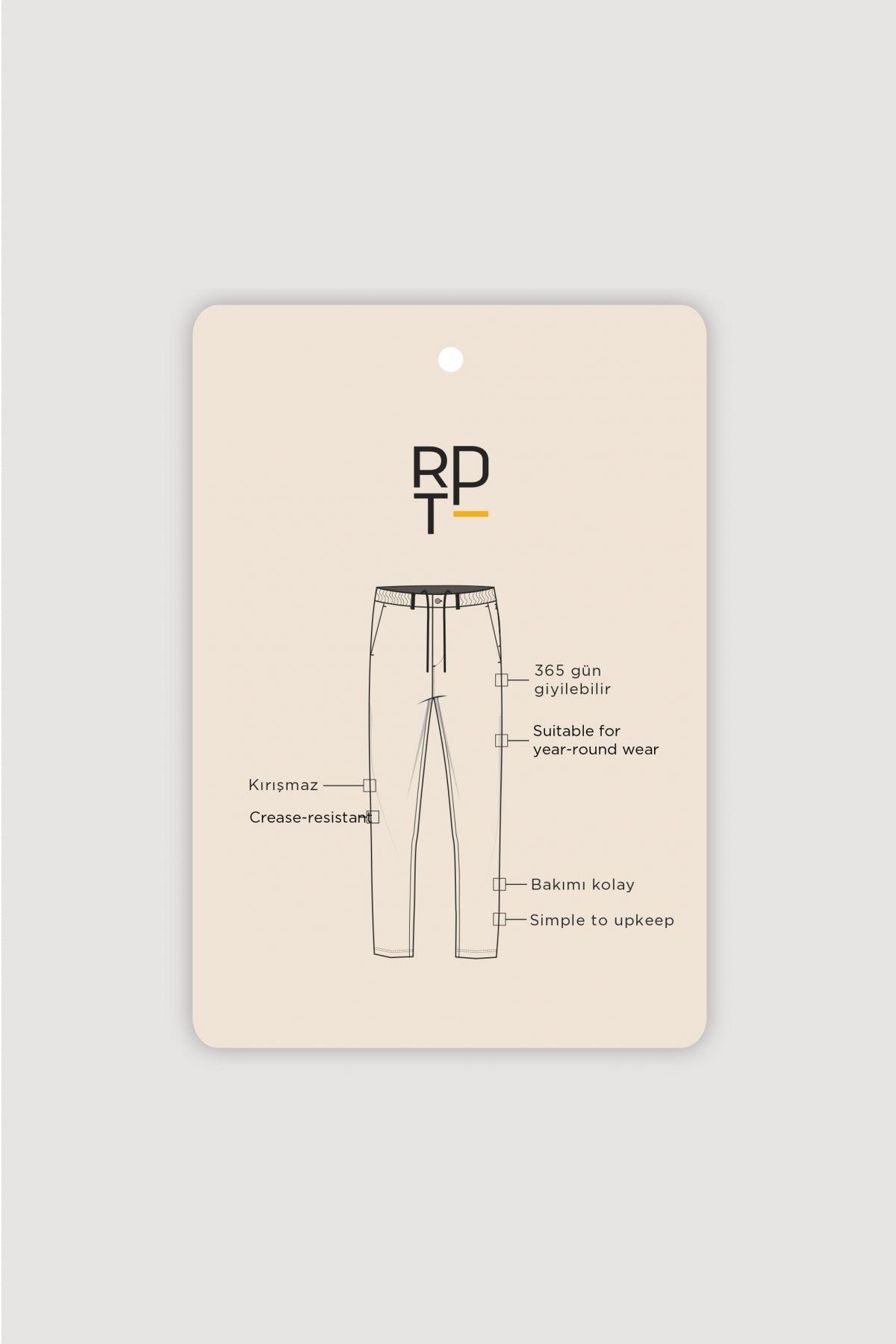 PANTALONI CASUAL SLIM FIT D'S DAMAT  - Bej