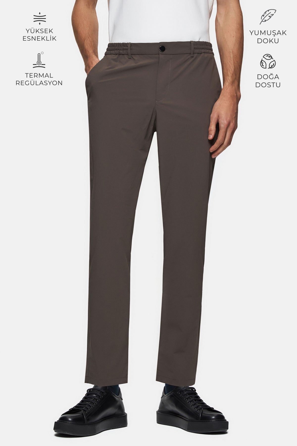 PANTALONI CASUAL SLIM FIT D'S DAMAT  - Taupe