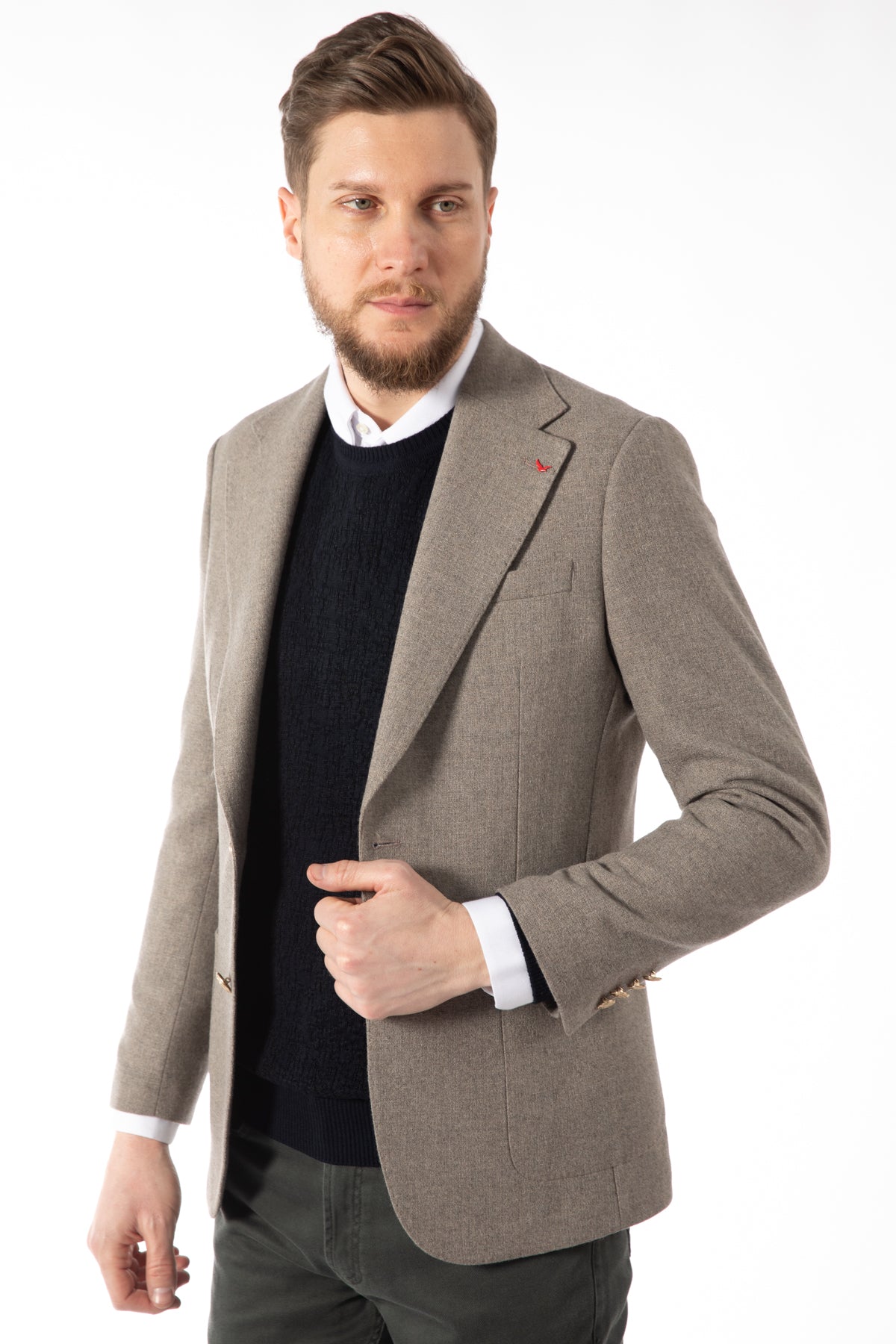 SACOU SLIM FIT D'S DAMAT  - Taupe