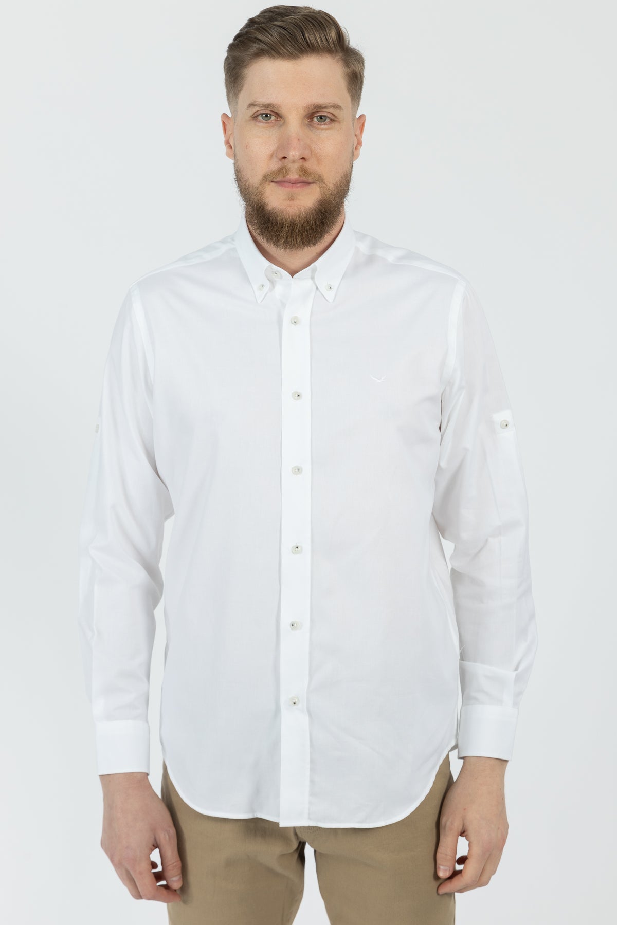 CAMASA CASUAL SLIM FIT D'S DAMAT  - Alb