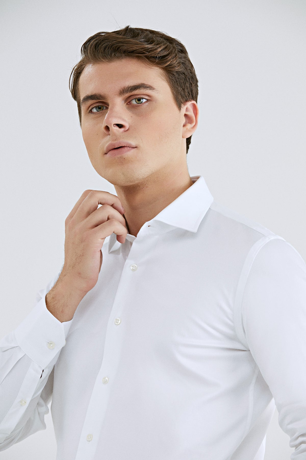 CAMASA D'S DAMAT SLIM FIT  - Alb