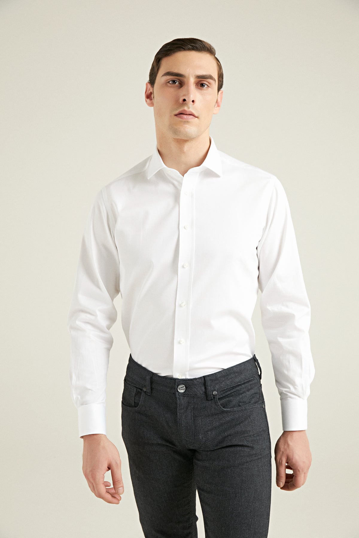 CAMASA  D'S DAMAT REGULAR FIT  - Alb