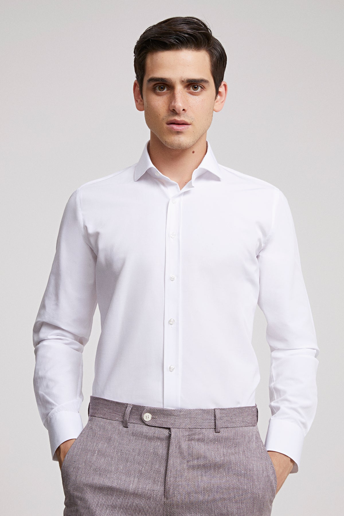 CAMASA SLIM FIT  D'S DAMAT  - Alb