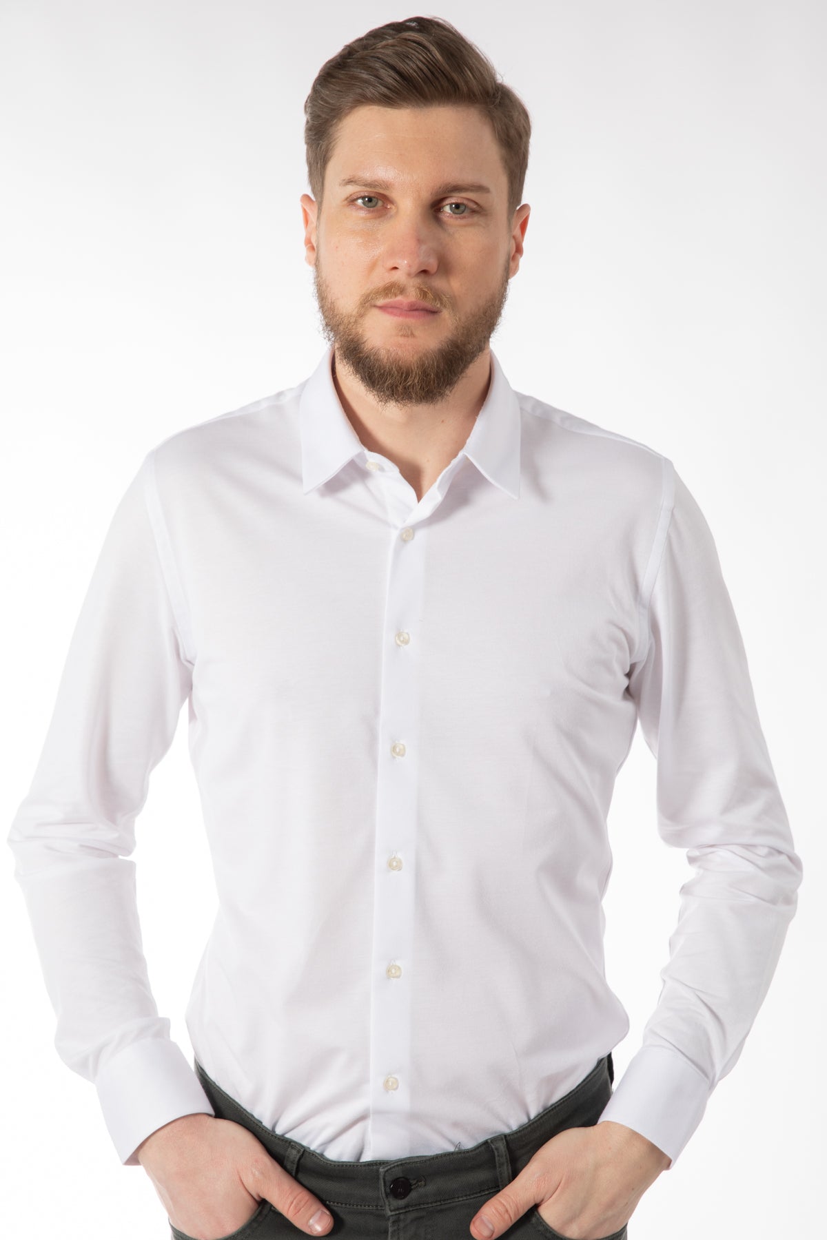 CAMASA SLIM FIT  D'S DAMAT  - Alb