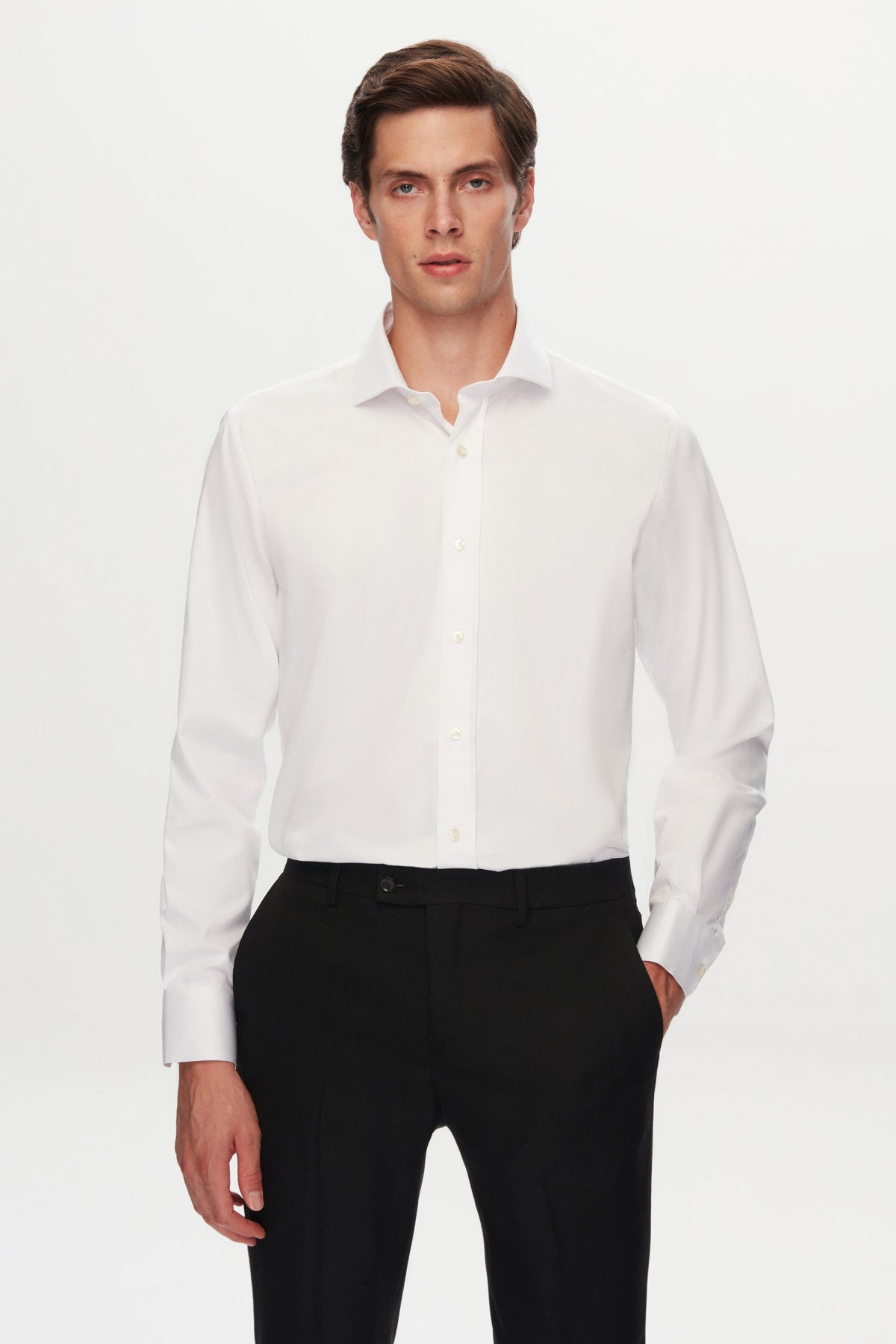 CAMASA  D'S DAMAT SLIM FIT  - Alb