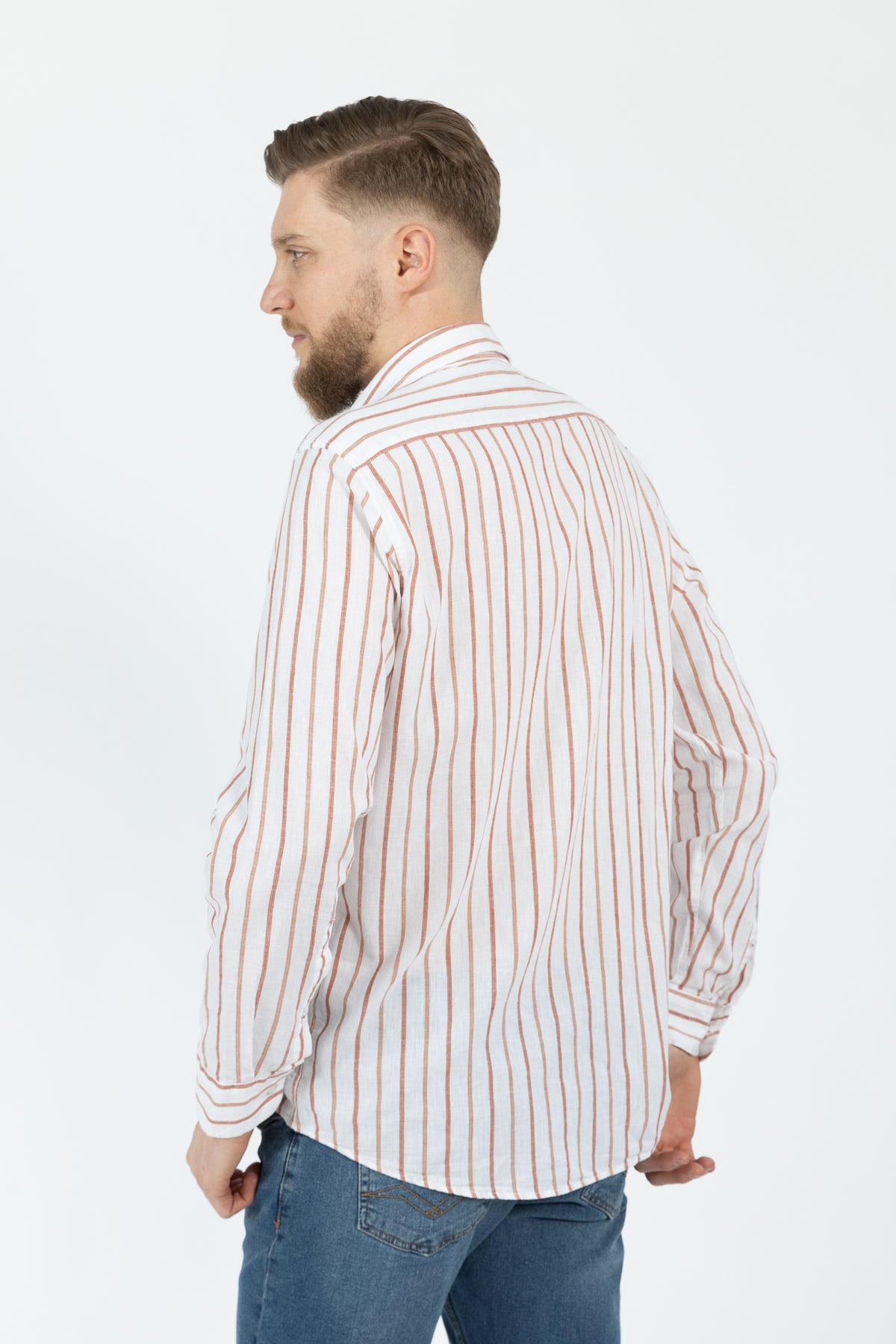 CAMASA CASUAL REGULAR FIT D'S DAMAT  - Alb