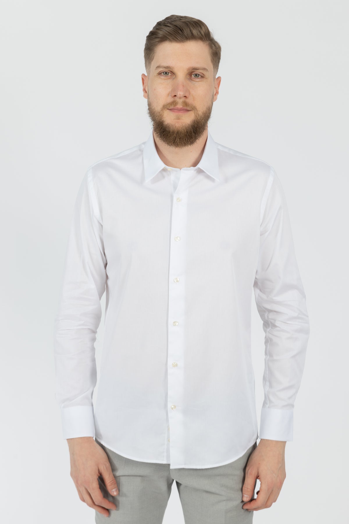 CAMASA SLIM FIT D'S DAMAT  - Alb