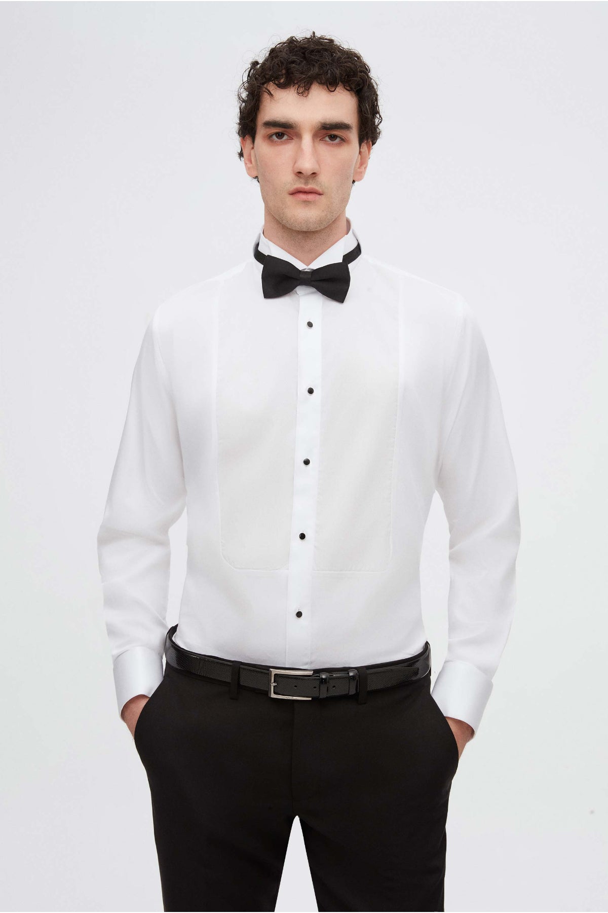 CAMASA CEREMONIE SLIM FIT D'S DAMAT  - Alb