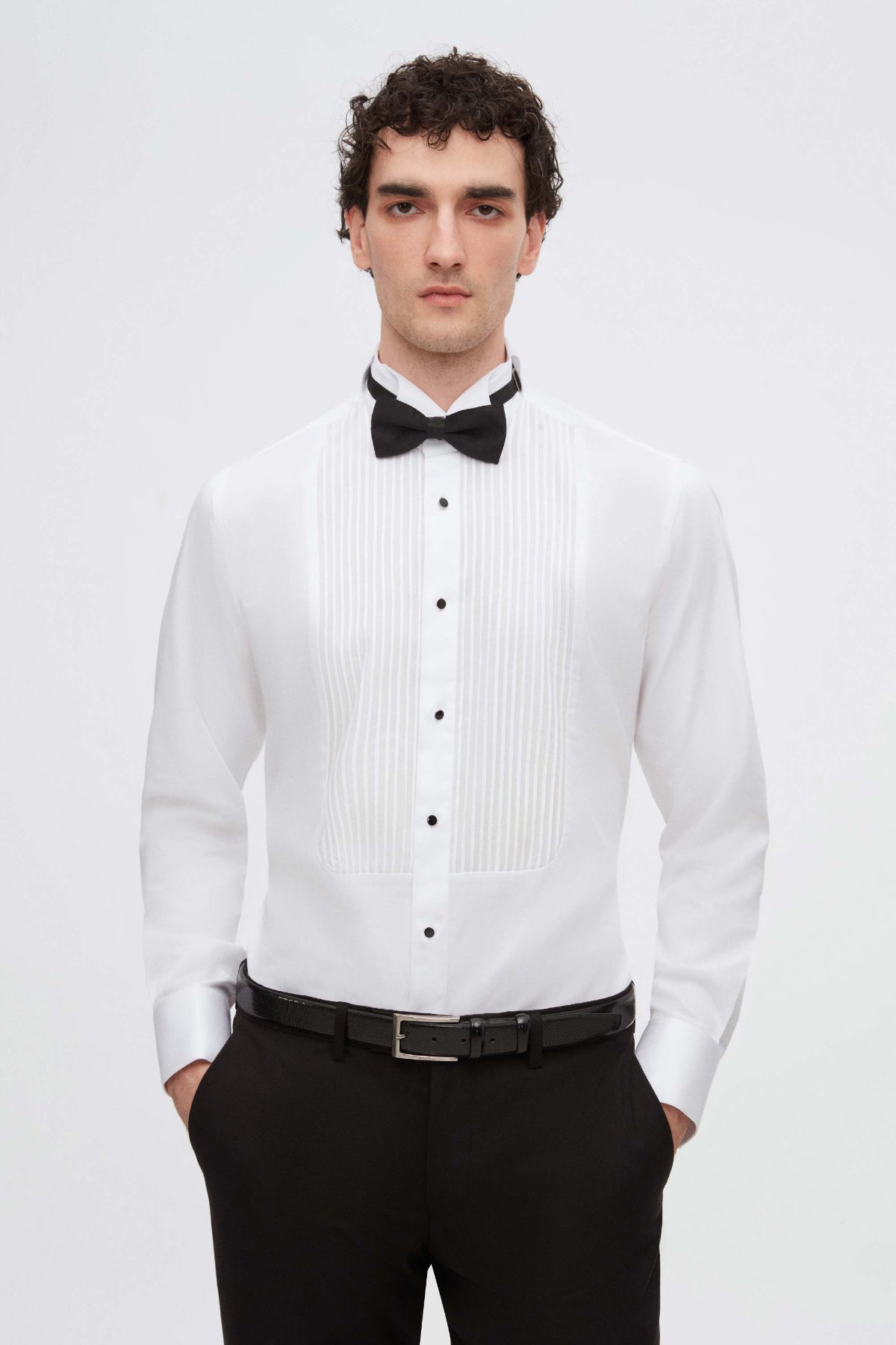 CAMASA CEREMONIE SLIM FIT D'S DAMAT  - Alb