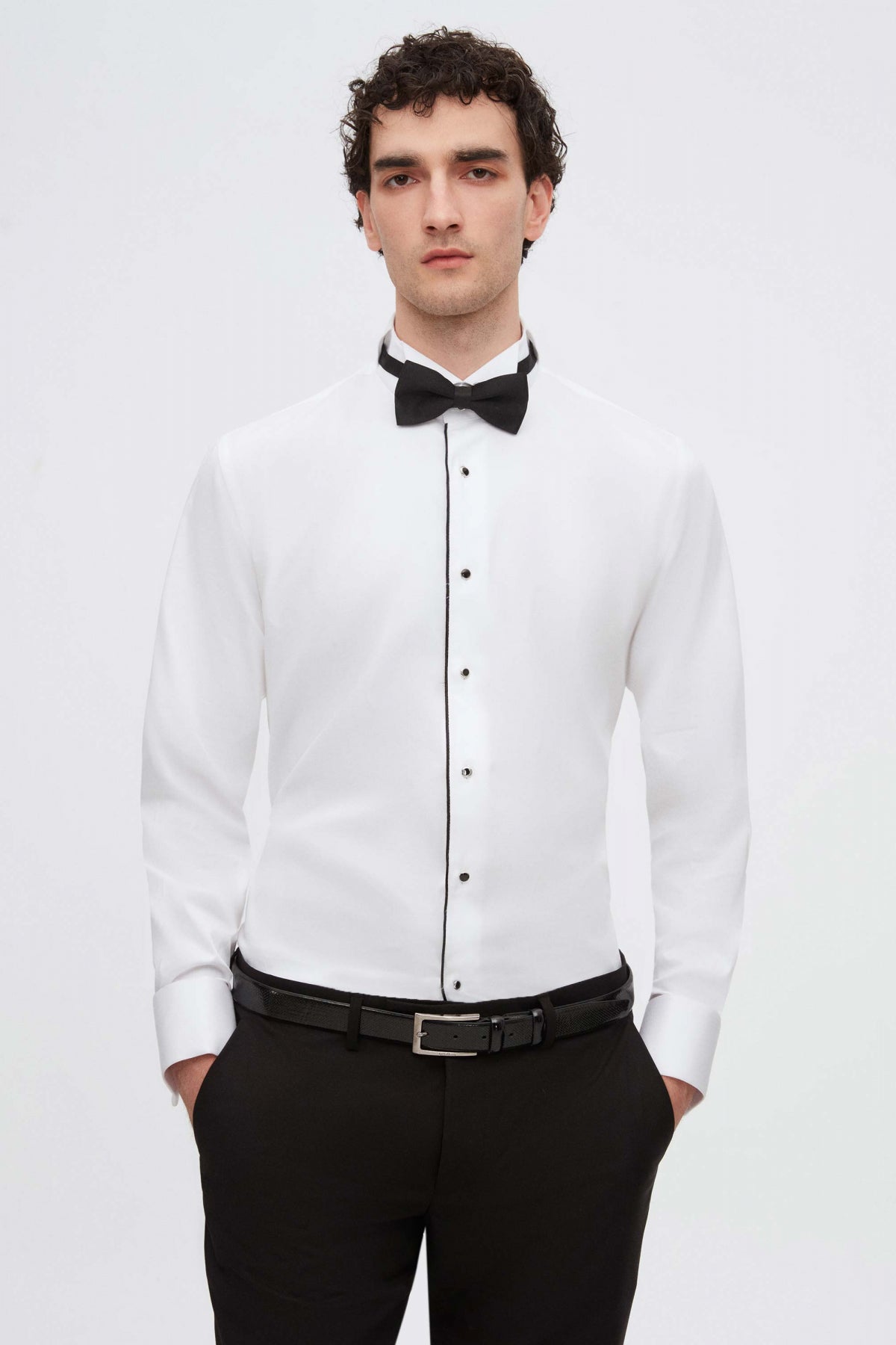 CAMASA CEREMONIE SLIM FIT D'S DAMAT  - Alb