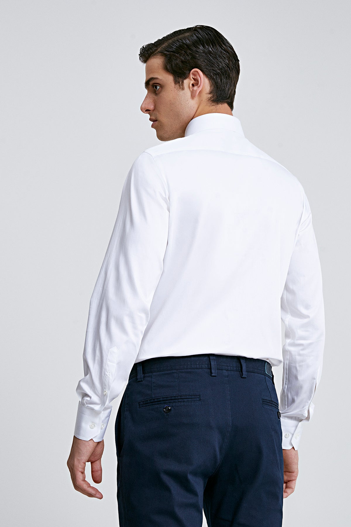 CAMASA  D'S DAMAT SLIM FIT  - Alb