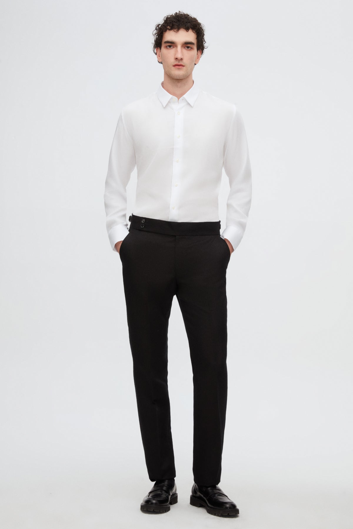 CAMASA SLIM FIT D'S DAMAT  - Alb