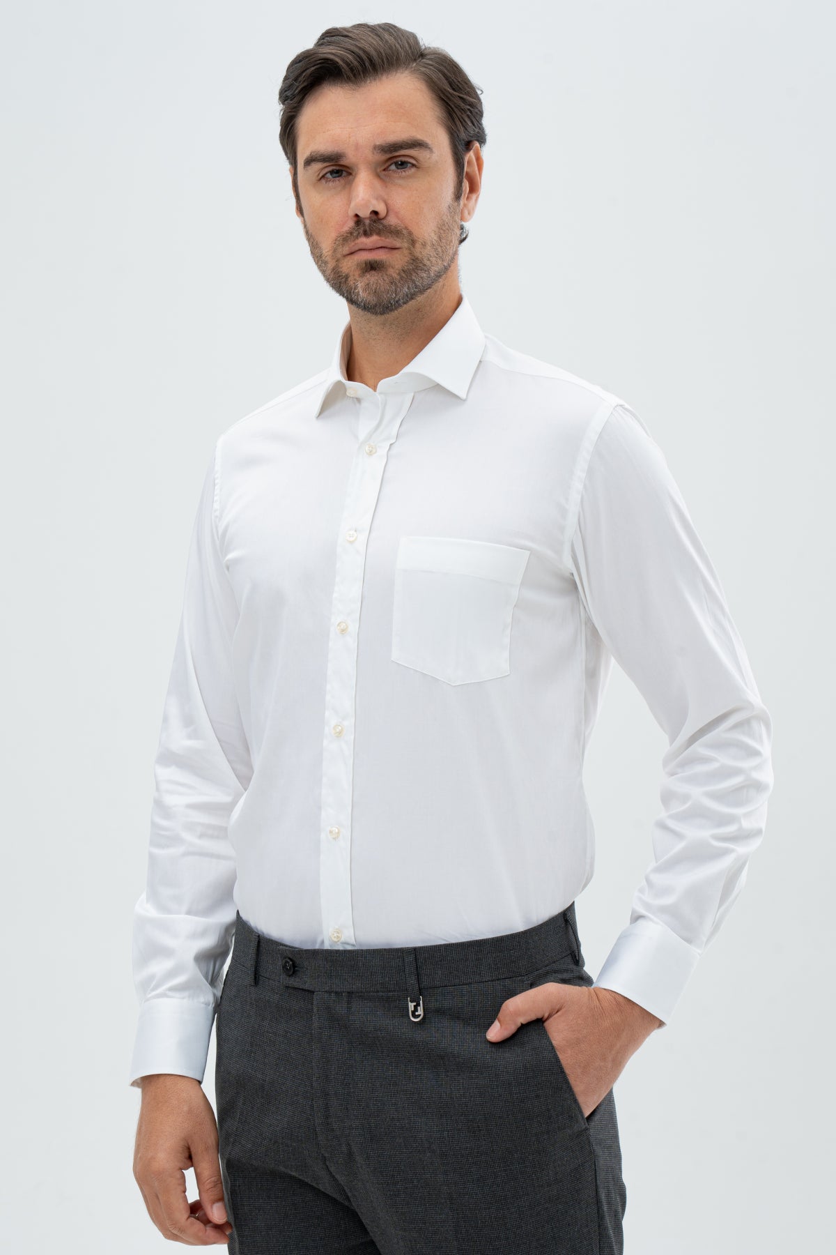 CAMASA  D'S DAMAT REGULAR FIT  - Alb