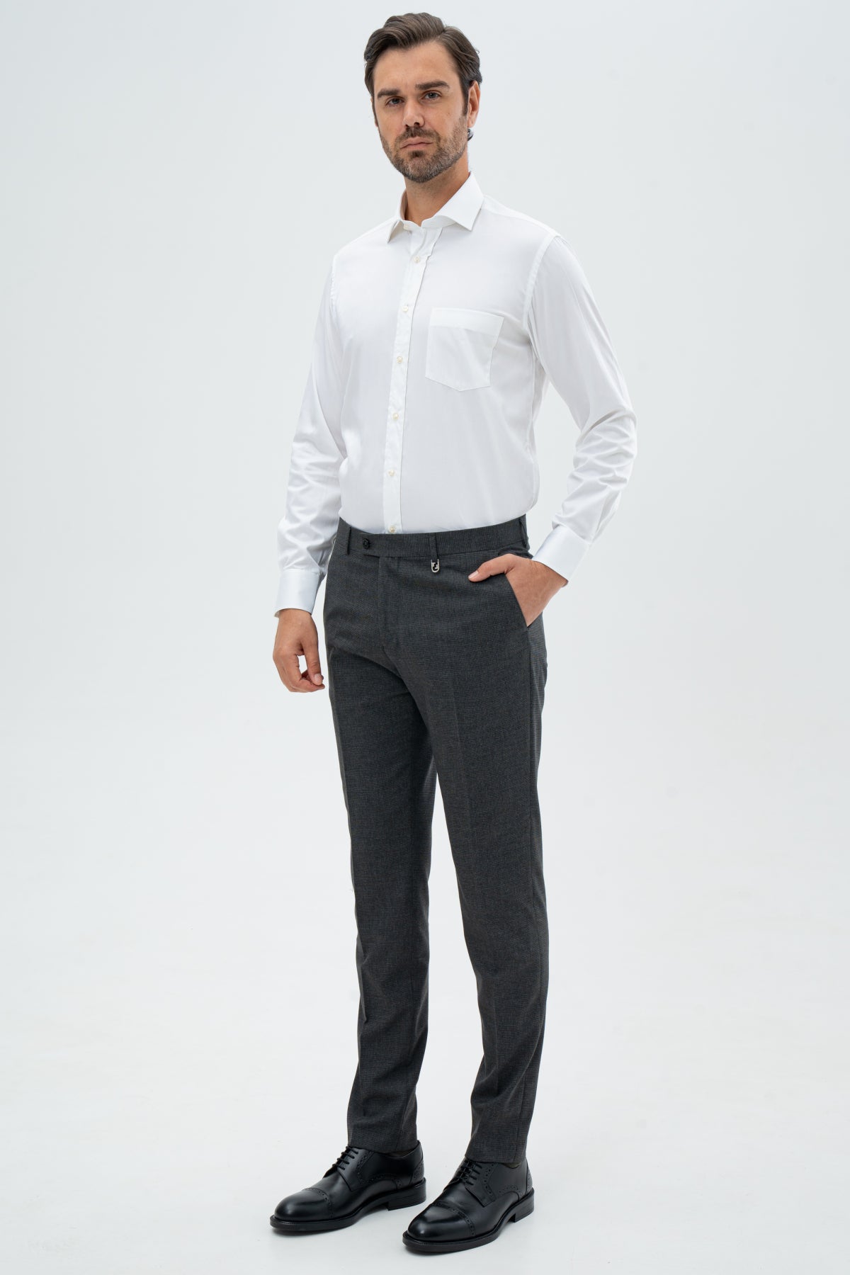 CAMASA  D'S DAMAT REGULAR FIT  - Alb