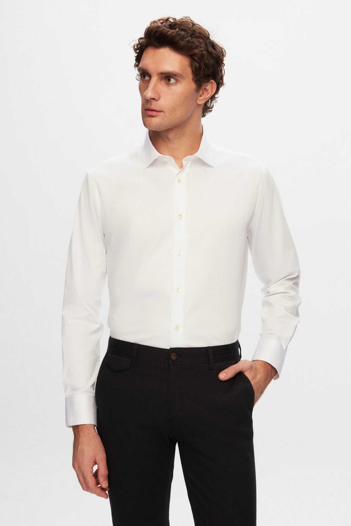CAMASA  D'S DAMAT REGULAR FIT  - Alb
