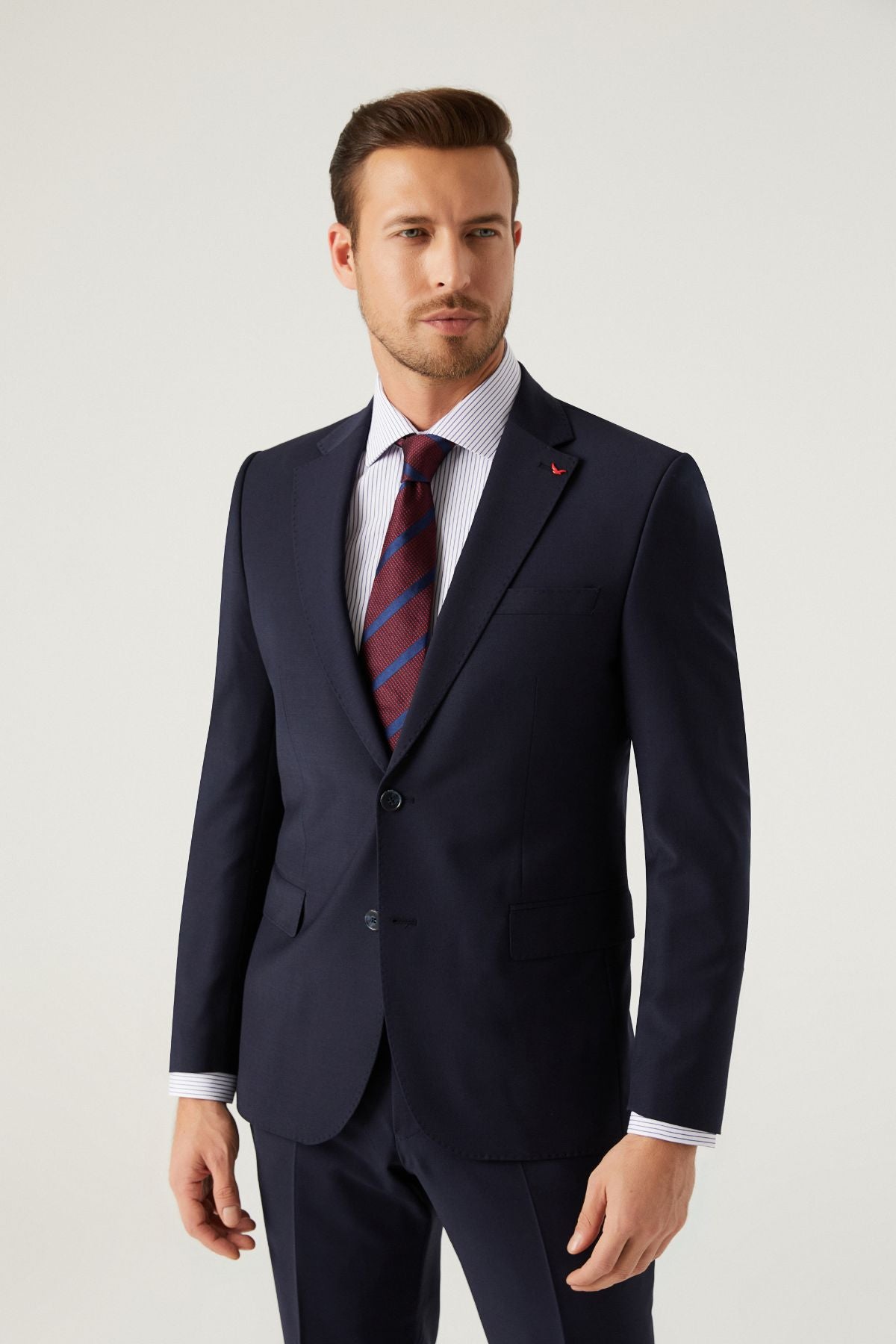 COSTUM  D'S DAMAT SLIM FIT  - Bleumarin Închis