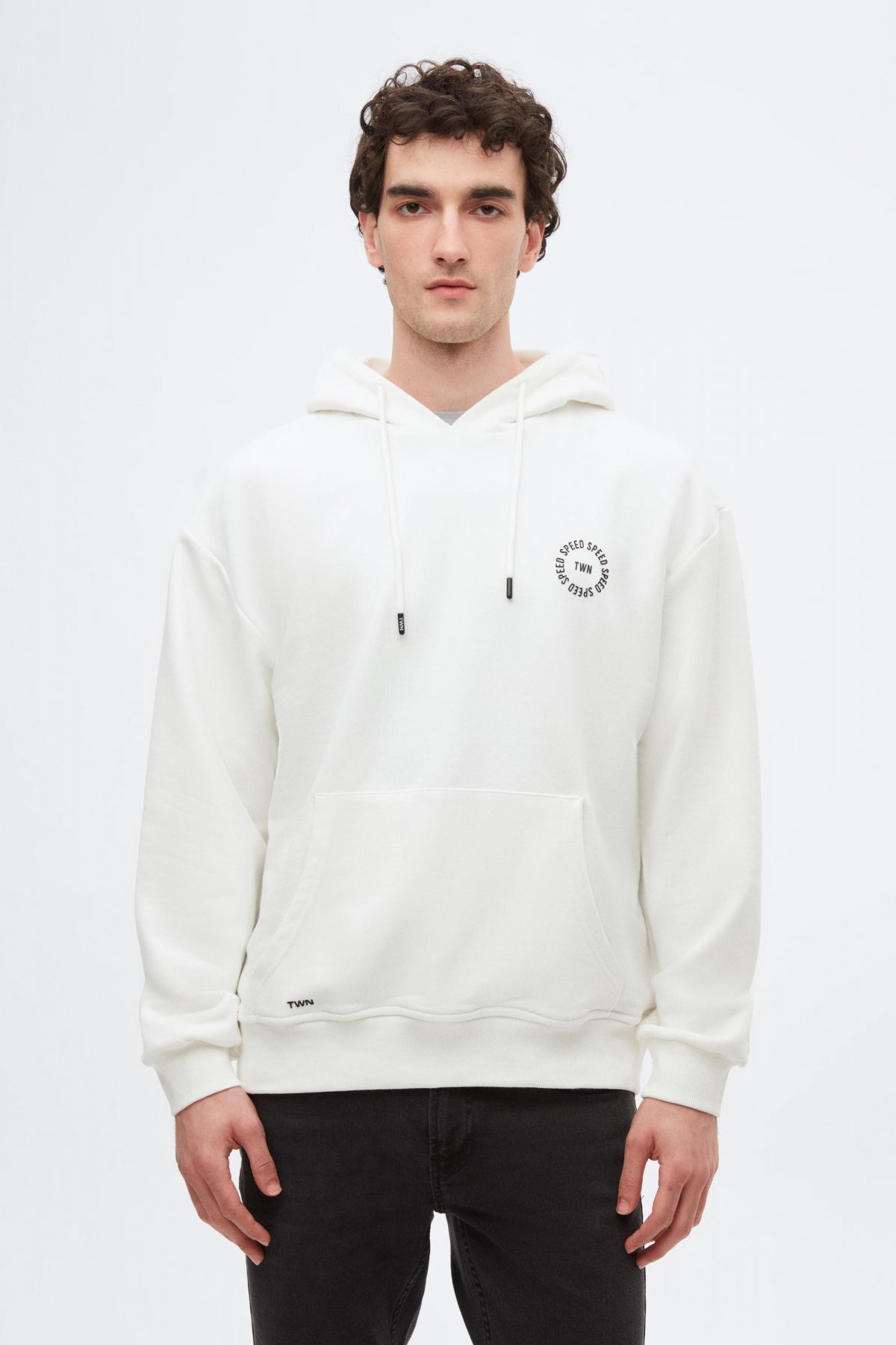HANORAC CU GLUGA OVERSIZE TWN  - Ecru