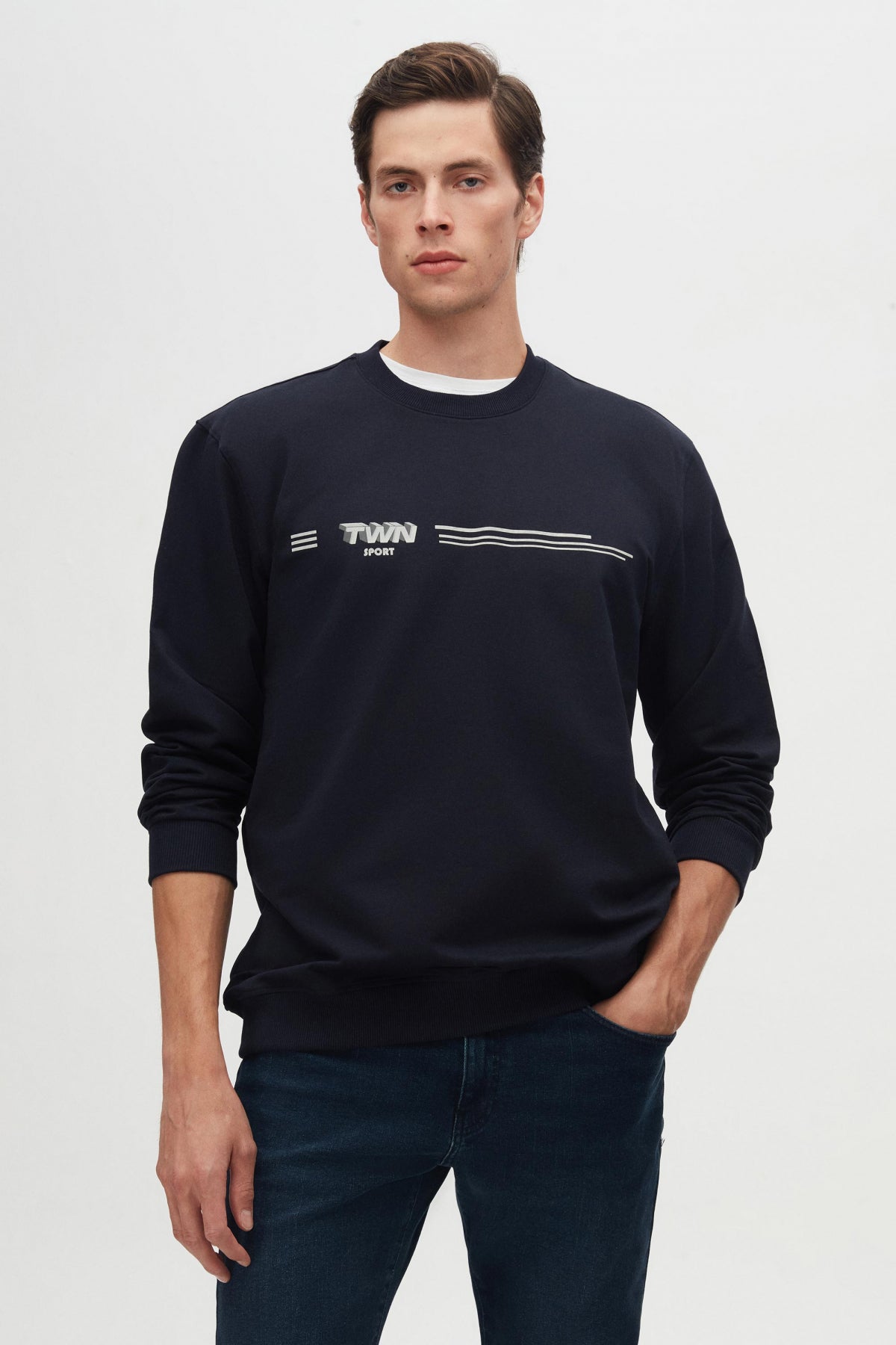 HANORAC RELAXED FIT TWN  - Bleumarin