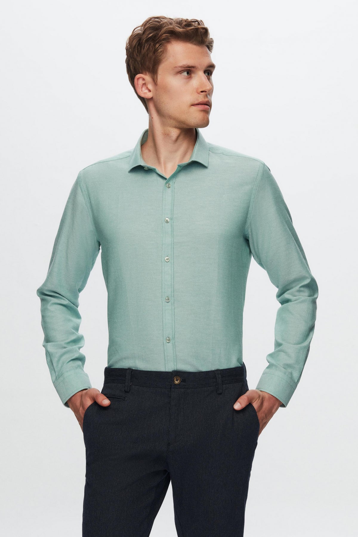 CAMASA SLIM FIT TWN  - Verde
