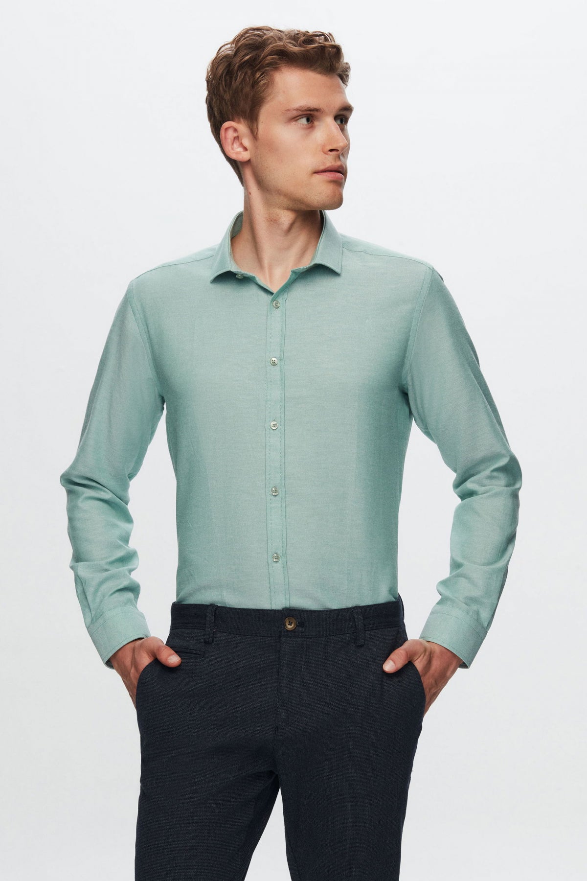 CAMASA SLIM FIT TWN  - Verde