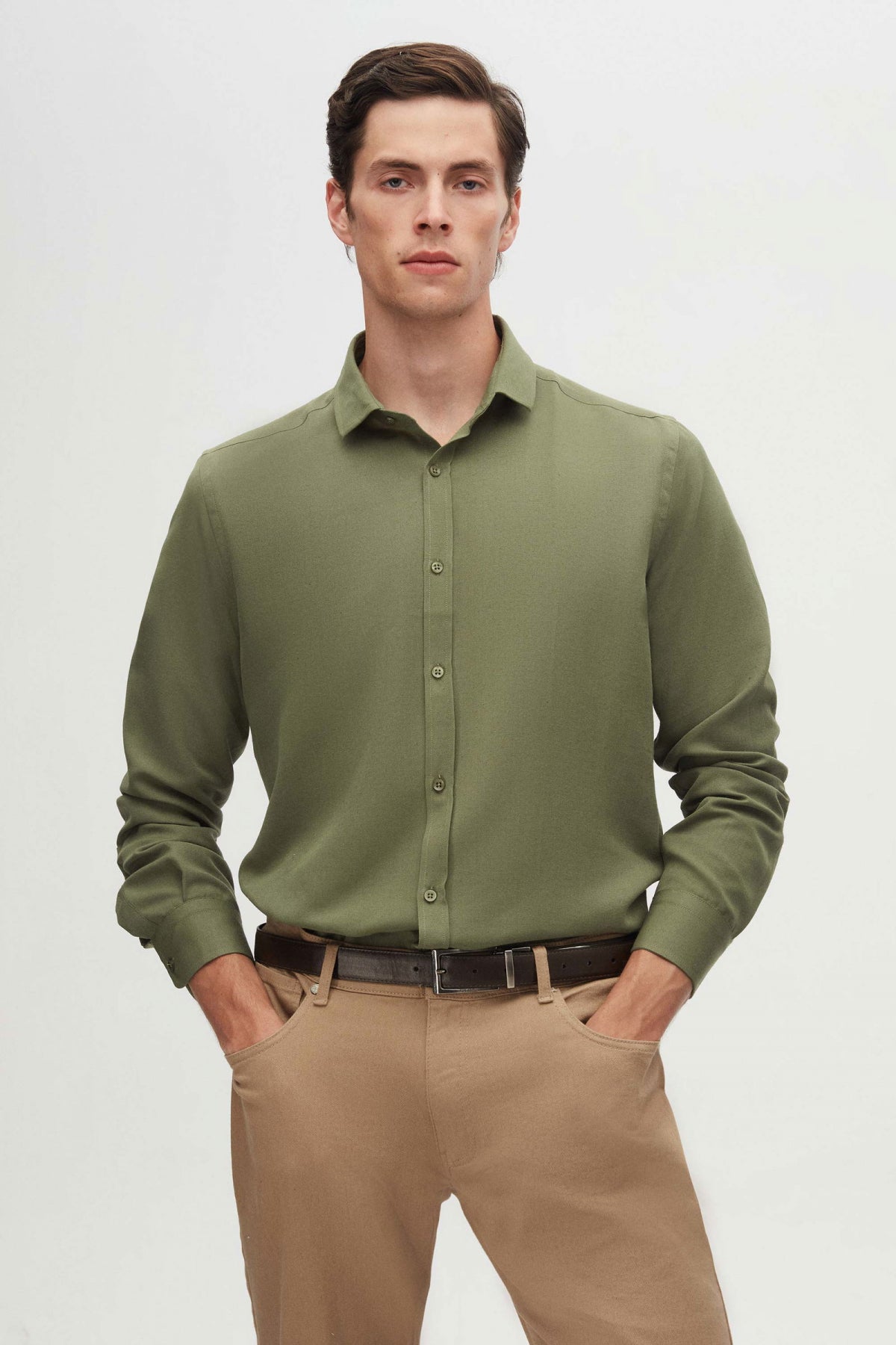 CAMASA SLIM FIT TWN  - Kaki