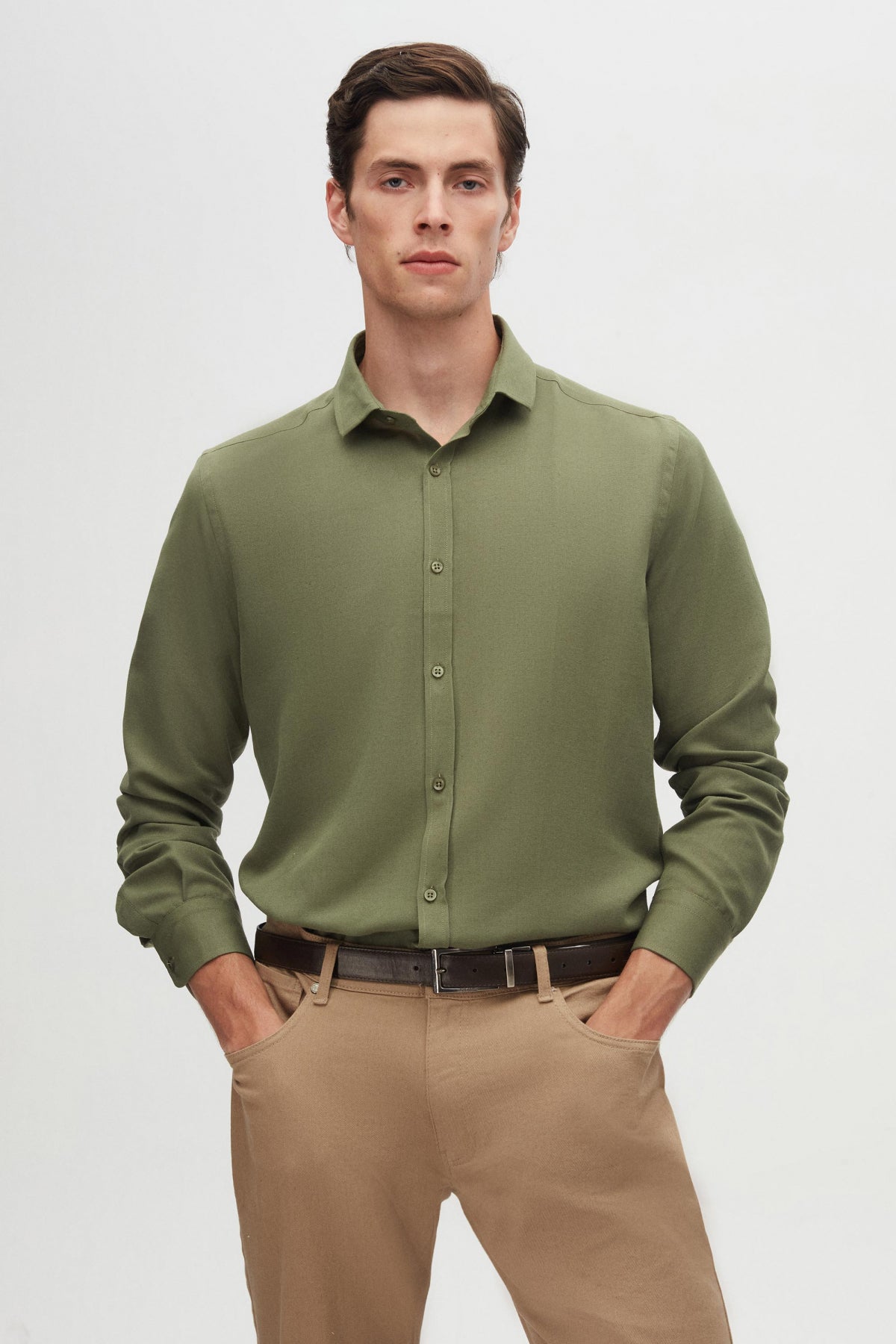 CAMASA SLIM FIT TWN  - Kaki