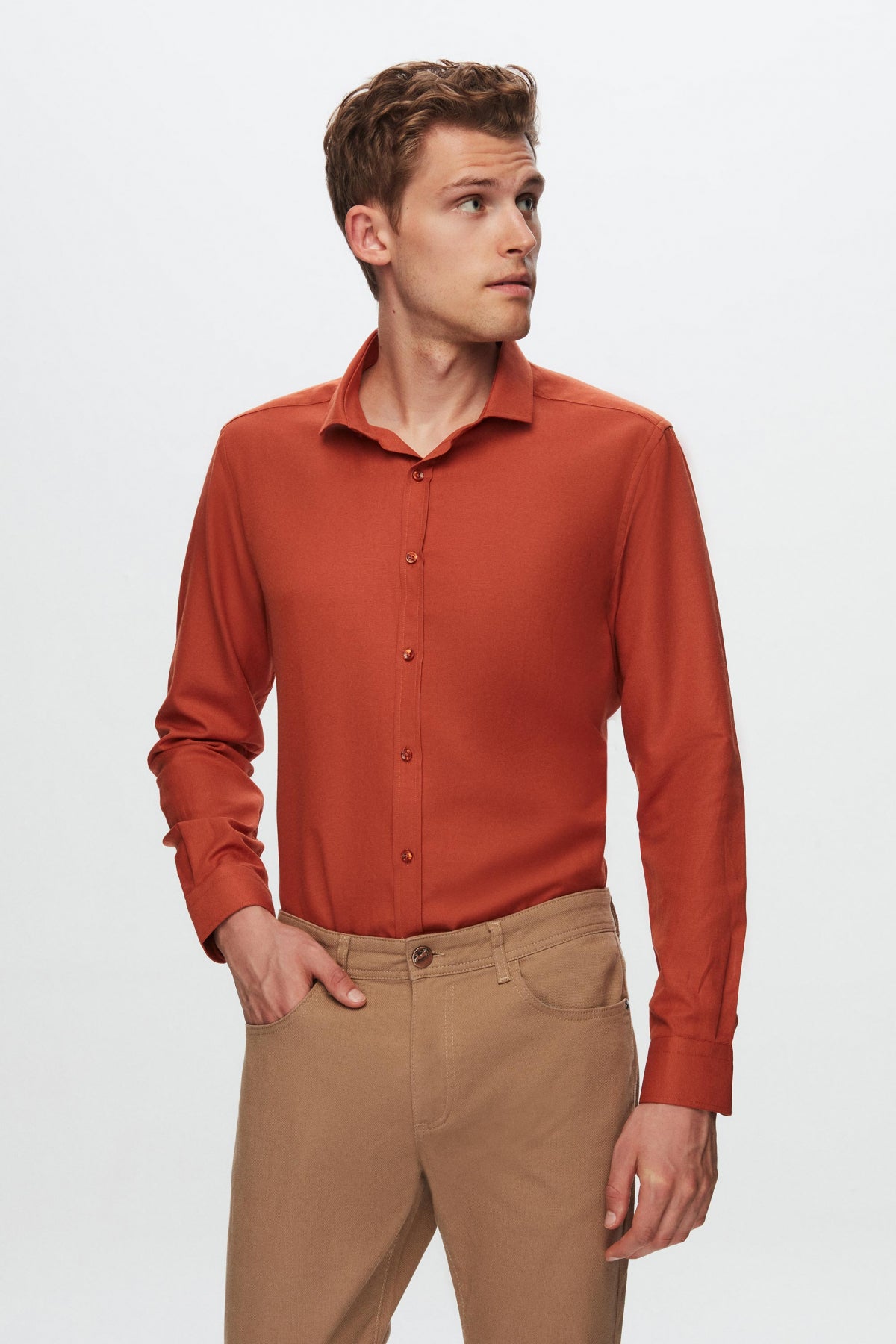 CAMASA SLIM FIT TWN  - Portocaliu