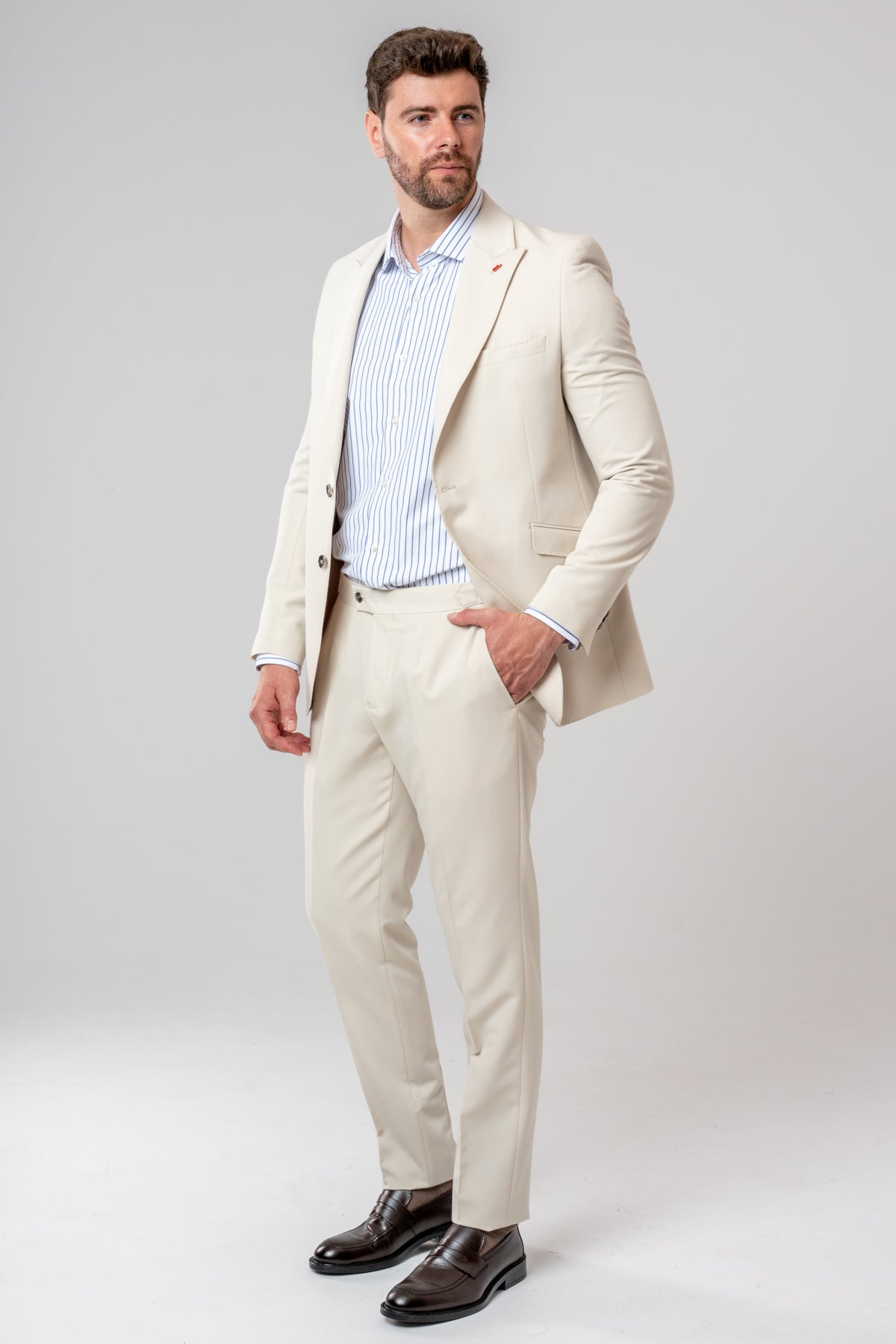 COSTUM SLIM FIT TWN  - Bej